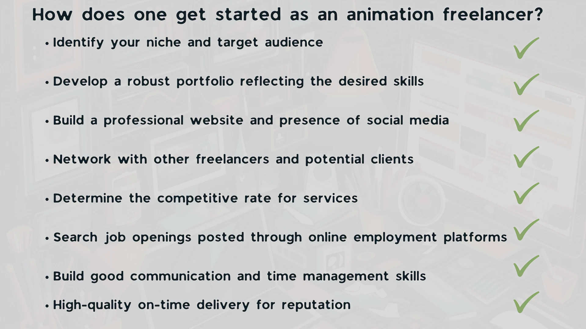 Key points to get started as an animation freelancer