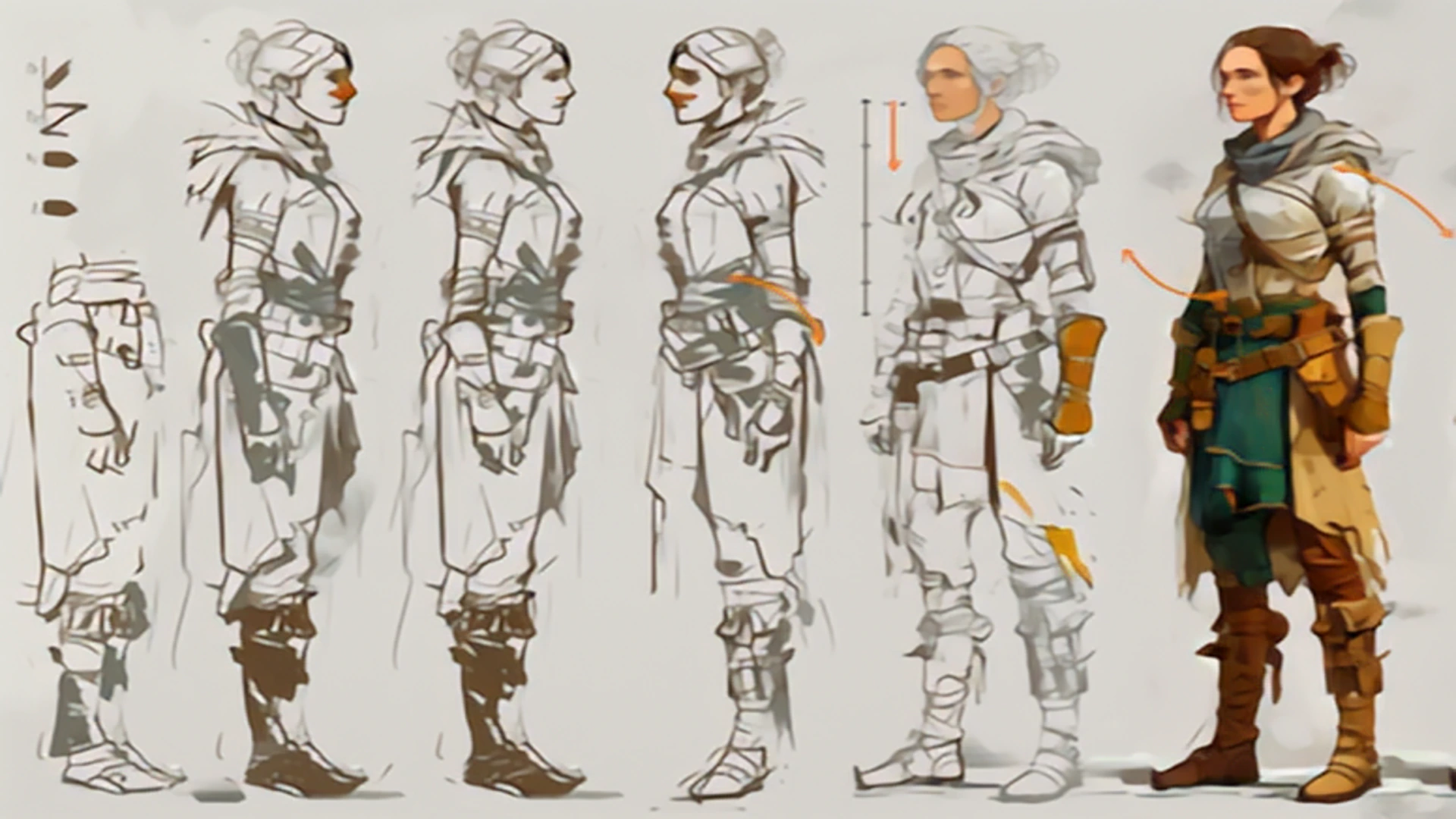 Image From Concept to Character: The Evolution of Design - Progression of a single character design from initial rough sketch to final colored version