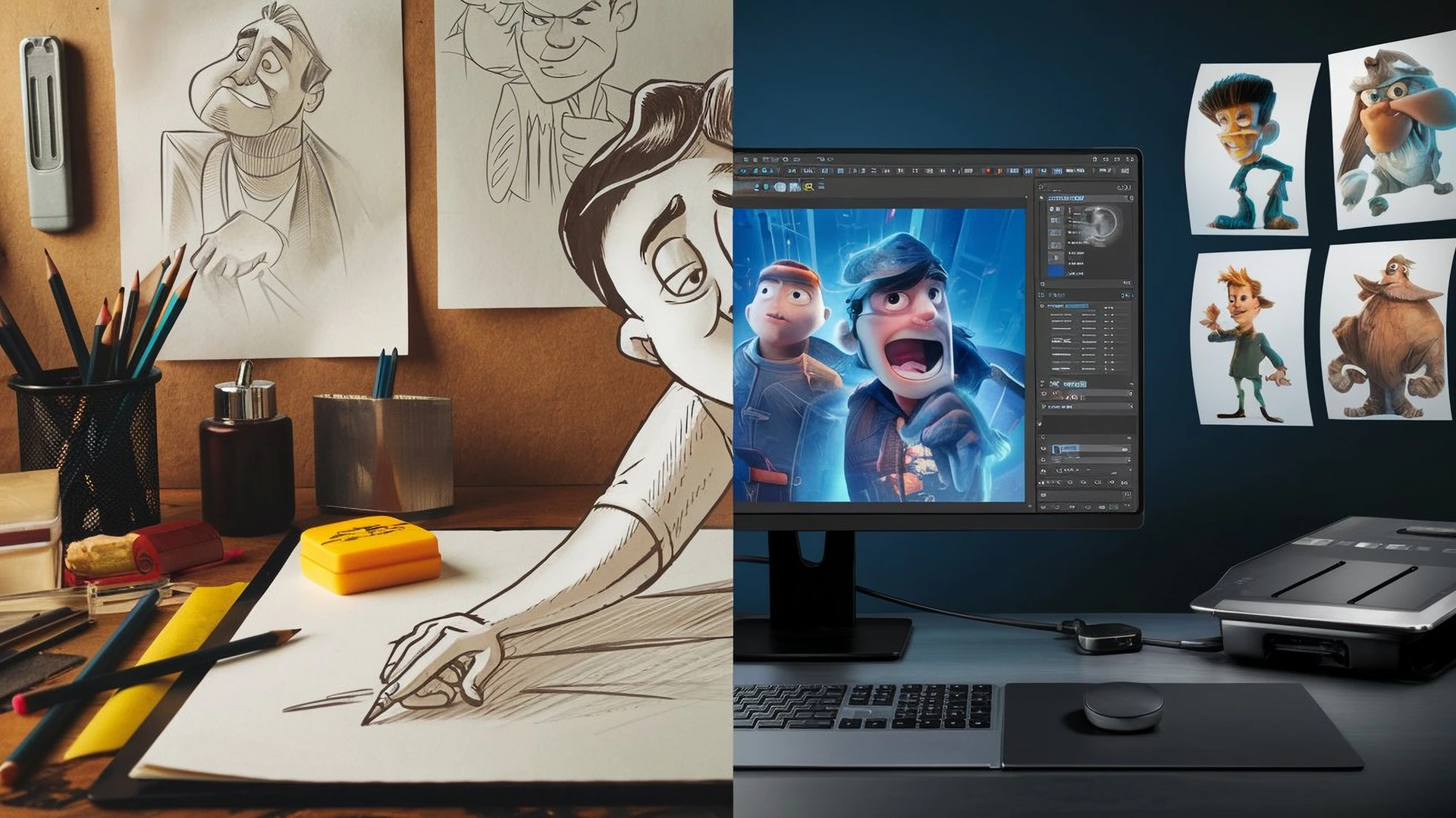 Image - Comparing Traditional and Digital Animation Drawing Techniques