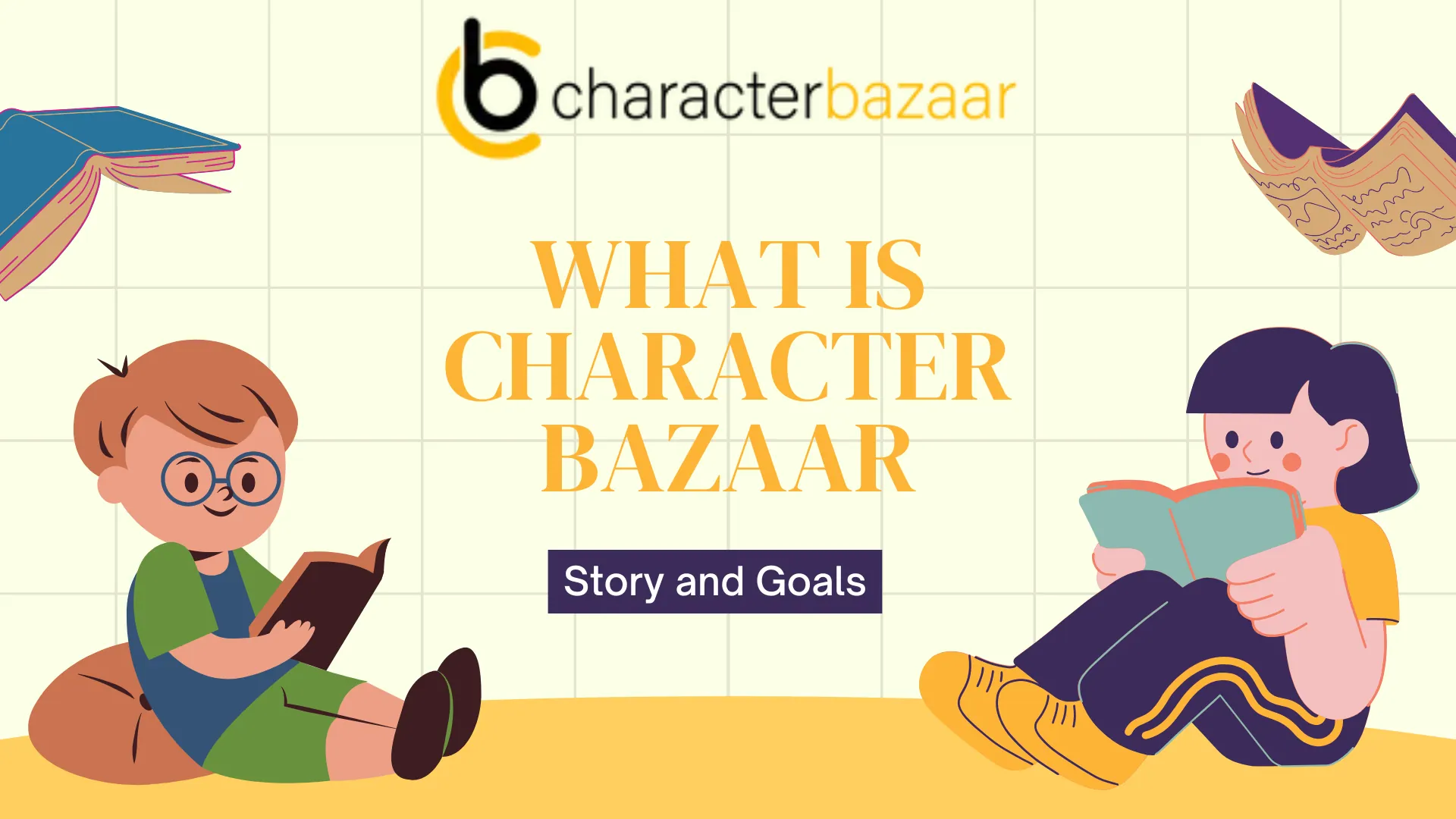 The feature image of the blog What is Characterbazaar? with some texts, graphic elements etc