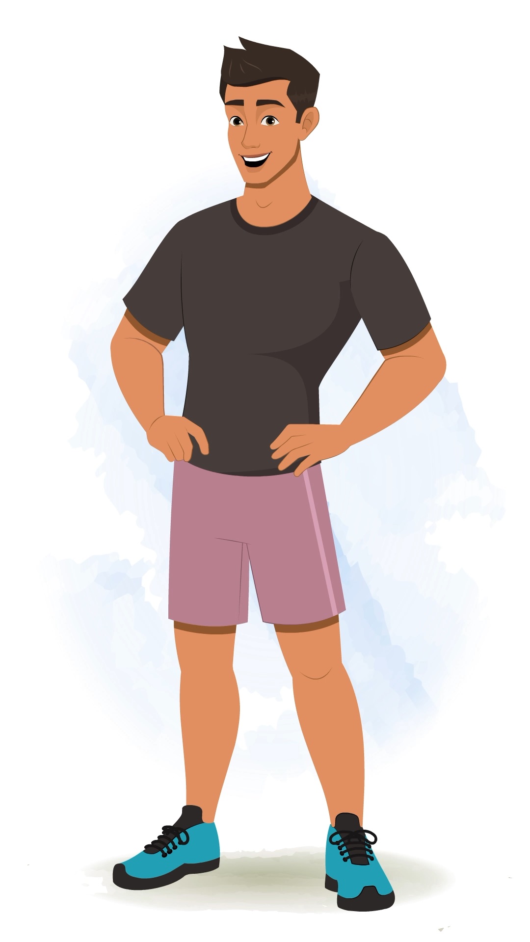 A workout man man animated cartoom character aka lovsh