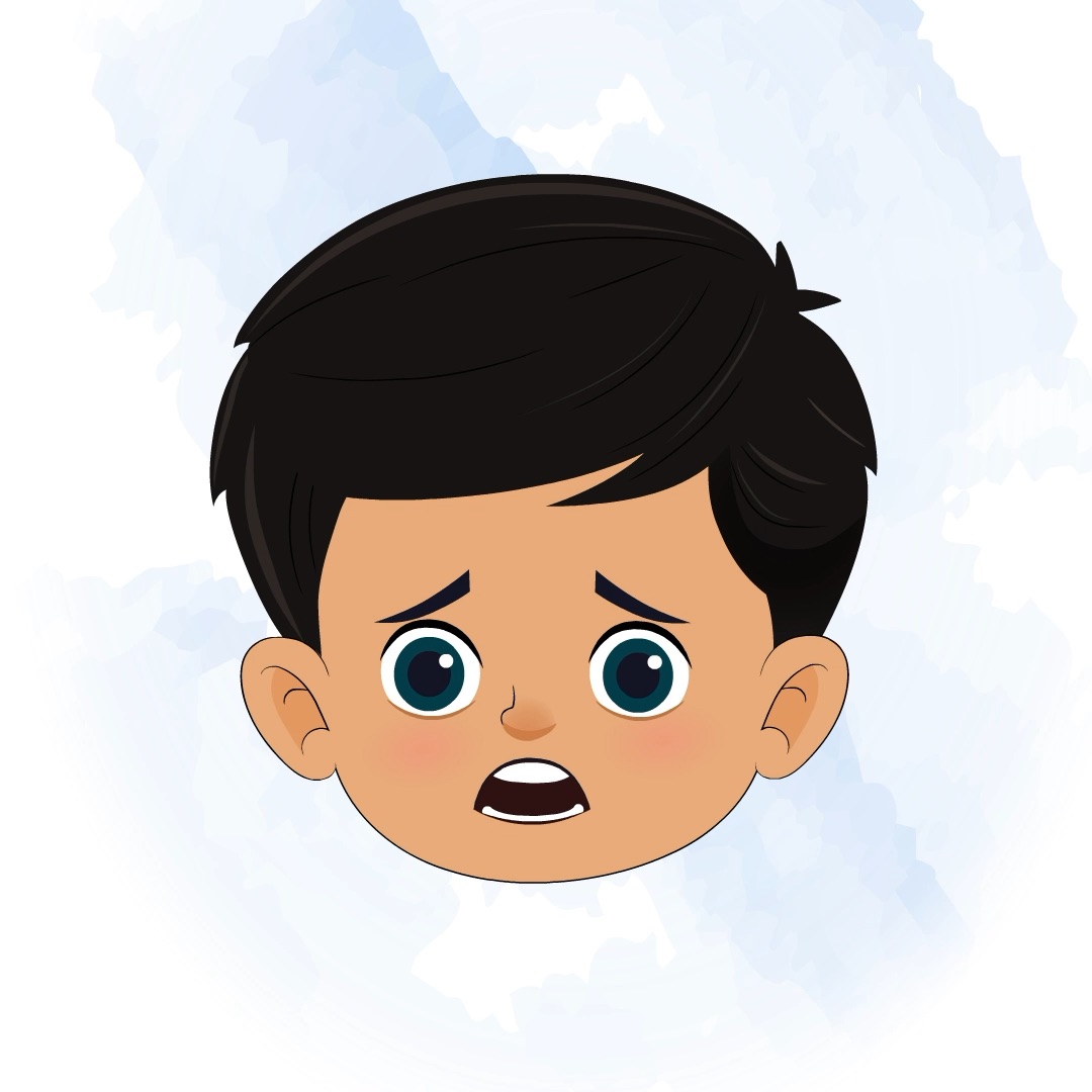 An Indian boy animated cartoon face with different facial expressions aka rohan