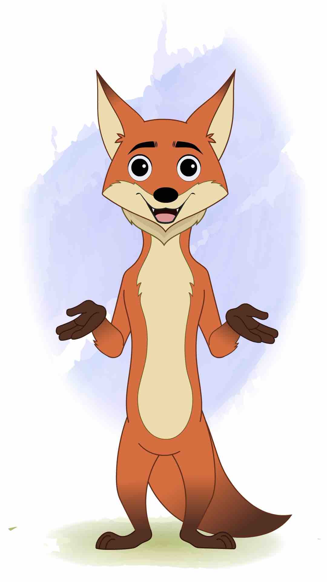 A little fox talking animated cartoon character aka fuxo the fox