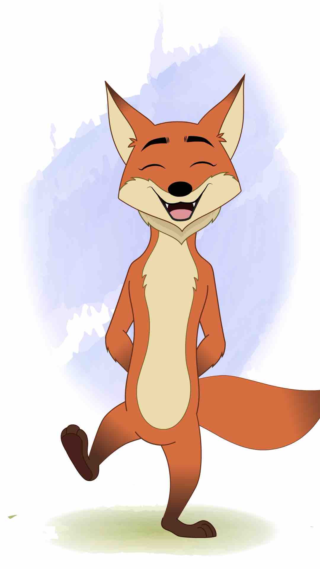 A little fox dancing animated cartoon character aka fuxo the fox