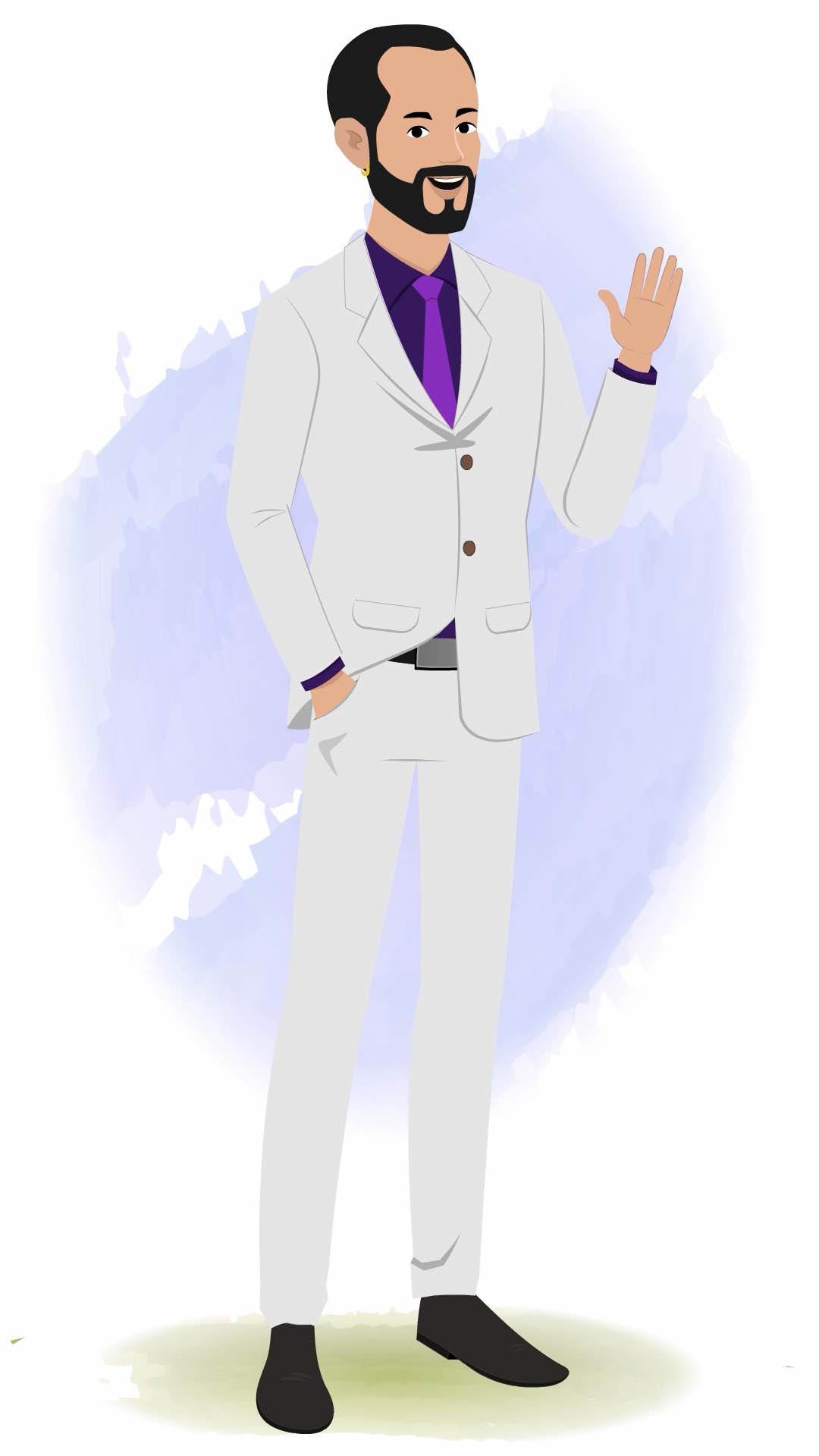 A businessman saying hello animated cartoon character aka jonathan