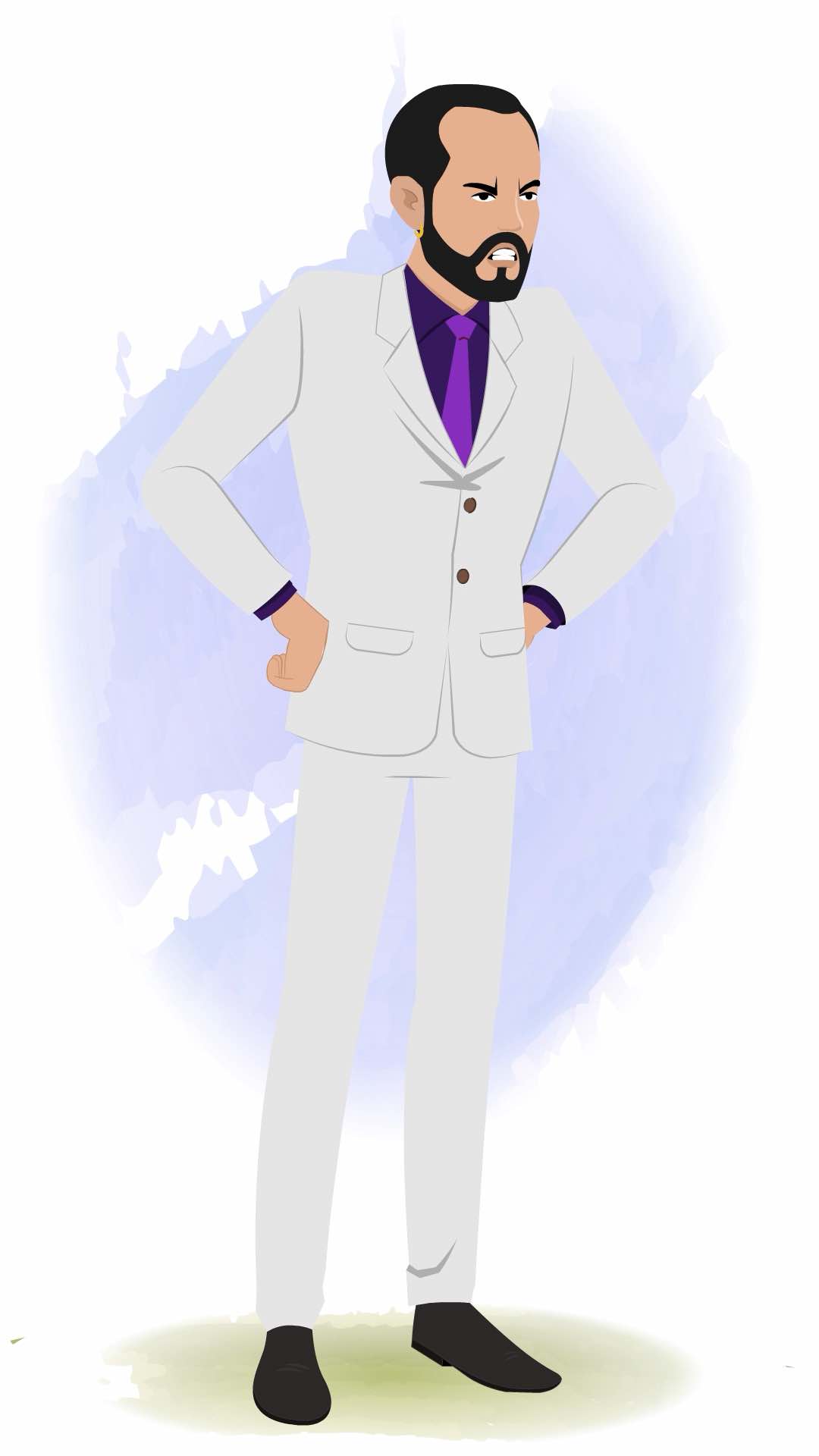 An angry businessman animated cartoon character aka Jonathan