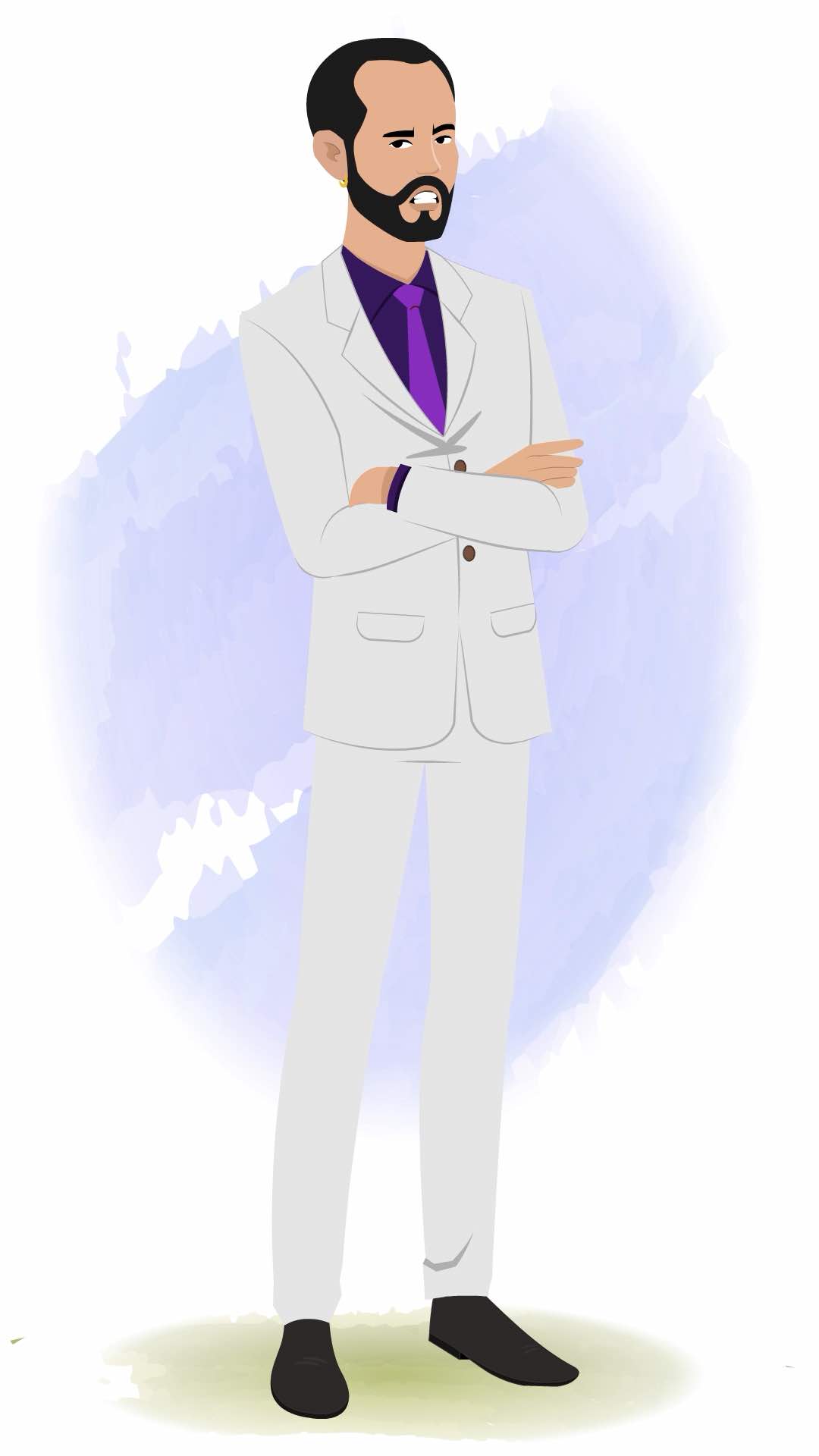 An annoyed businessman animated cartoon character aka Jonathan