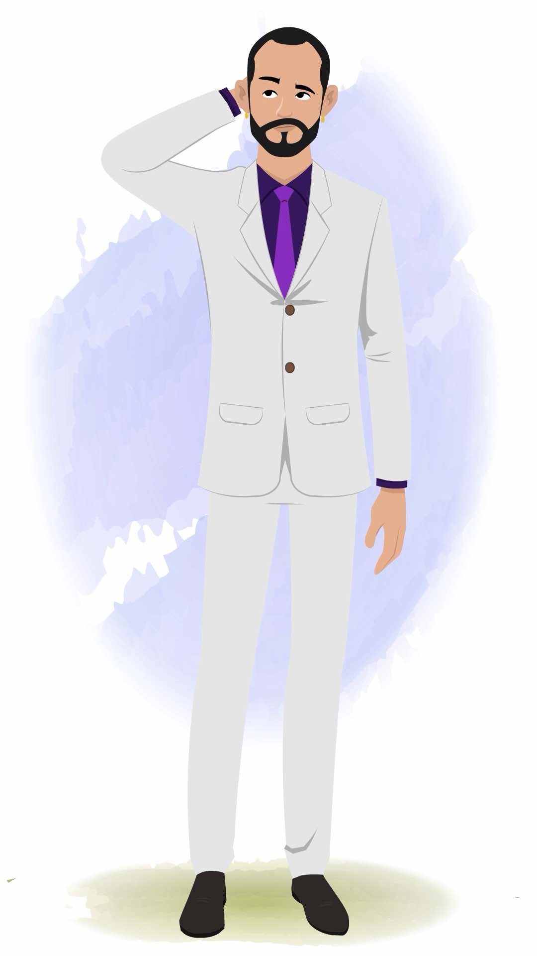 A confused businessman animated cartoon character aka Jonathan