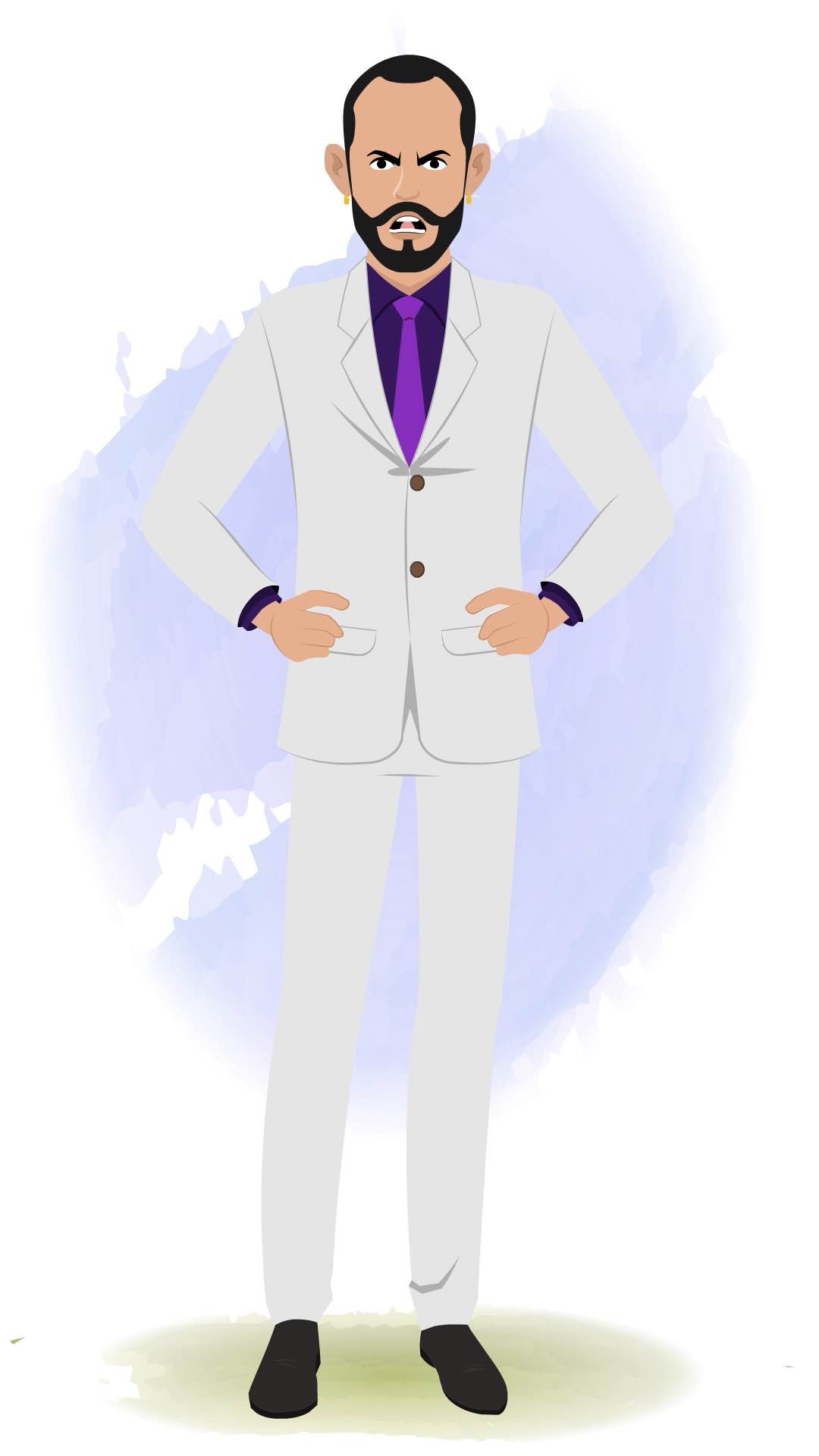 An angry businessman animated cartoon character aka Jonathan