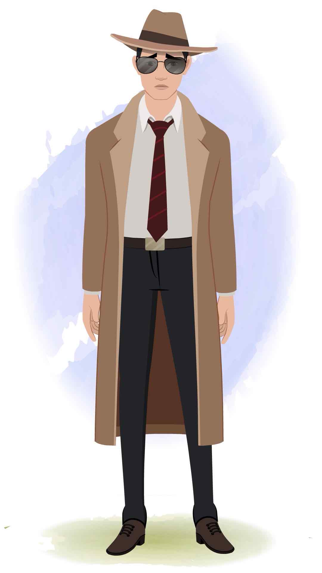 A sad detective man animated cartoon character aka mr. bakshi