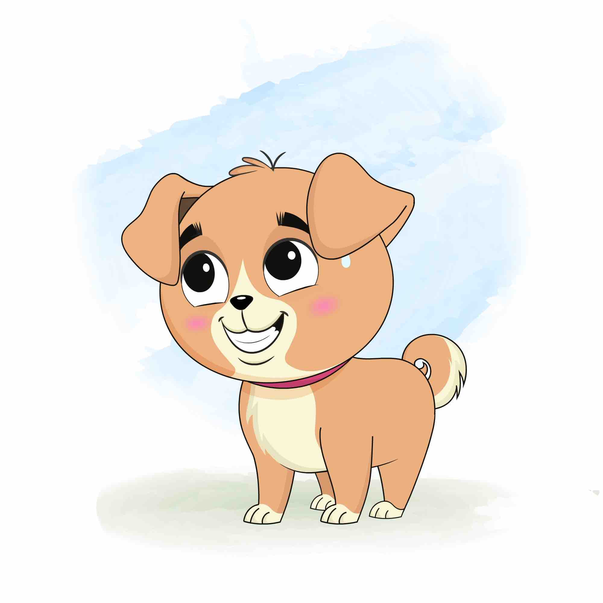 A nervous little dog animated cartoon character aka rocky the dog