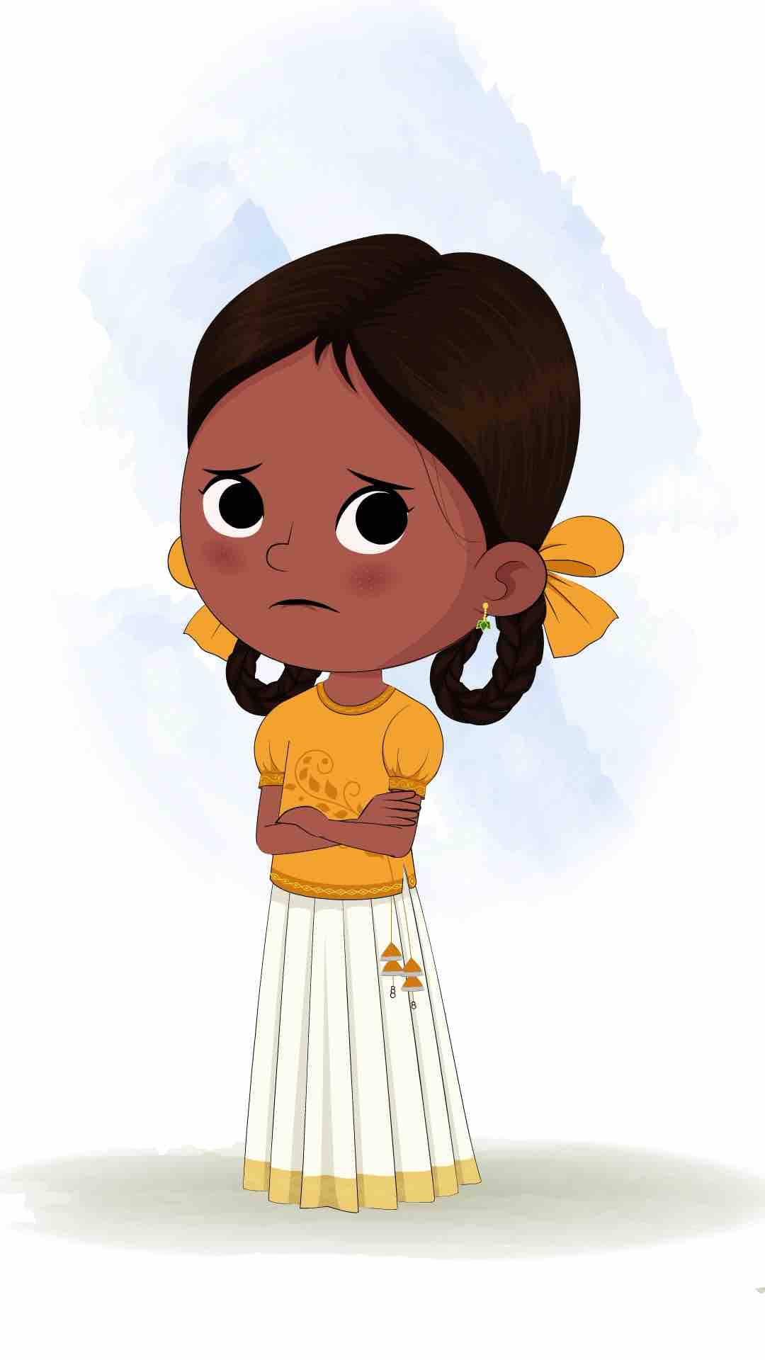 An annoyed little girl animated cartoon character aka tara