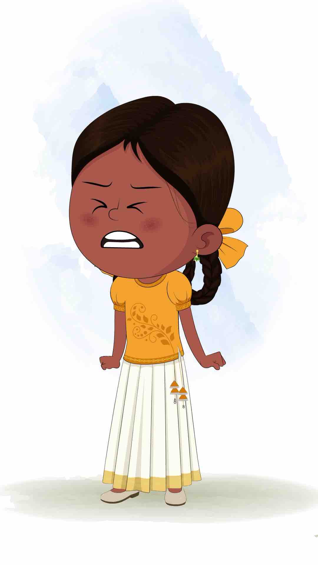 An angry little girl animated cartoon character aka tara