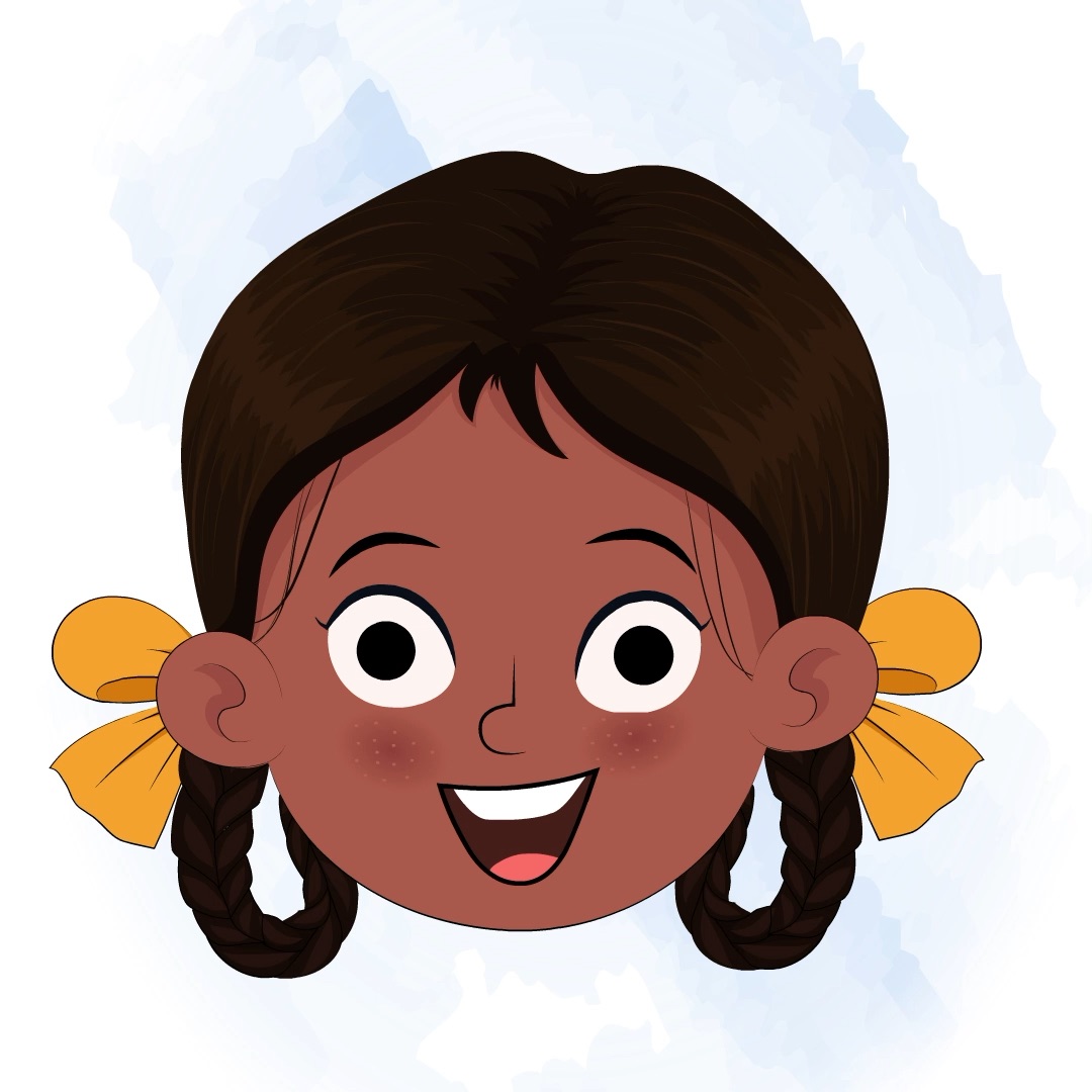 A little girl animated cartoon face with different facial expressions aka tara