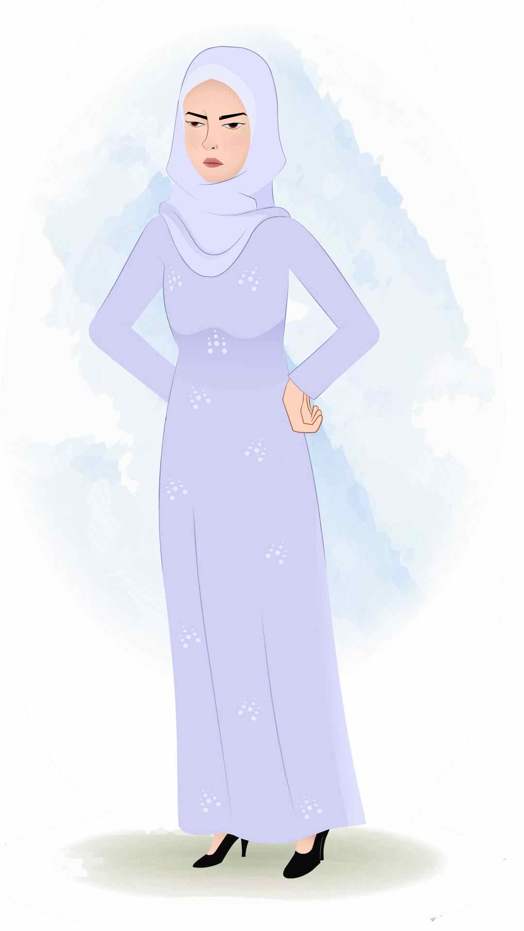 An angry muslim/arabic woman animated cartoon character aka joya