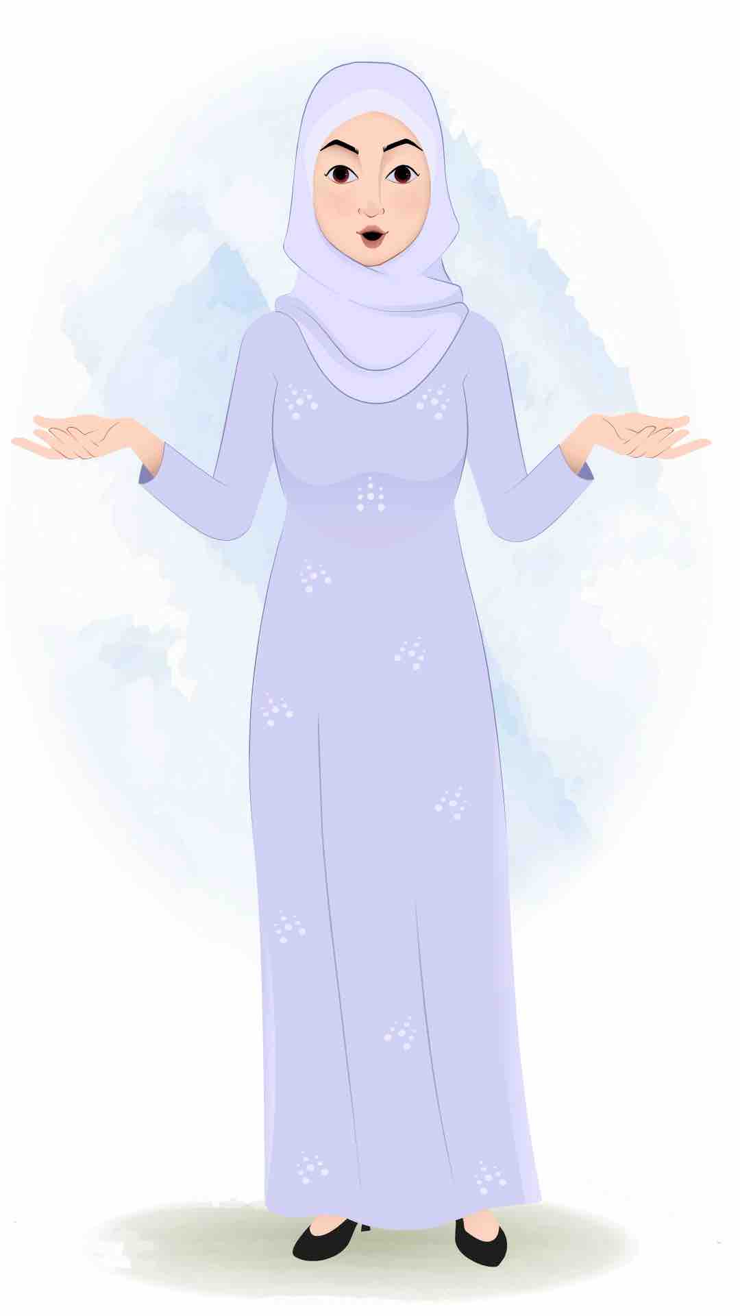 A muslim/arabic woman talking animated cartoon character aka joya