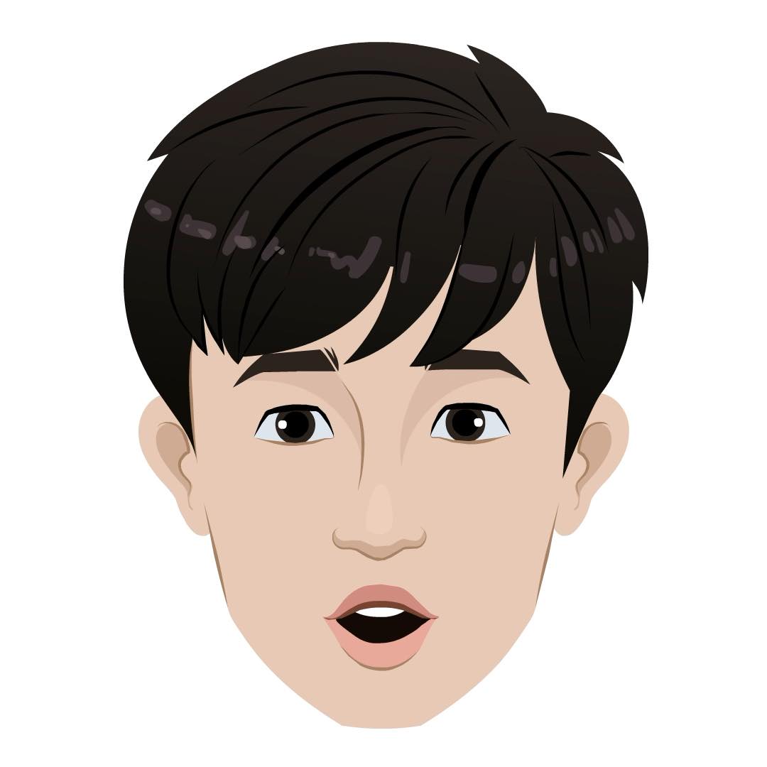 A Korean man animated cartoon face with different facial expressions aka george