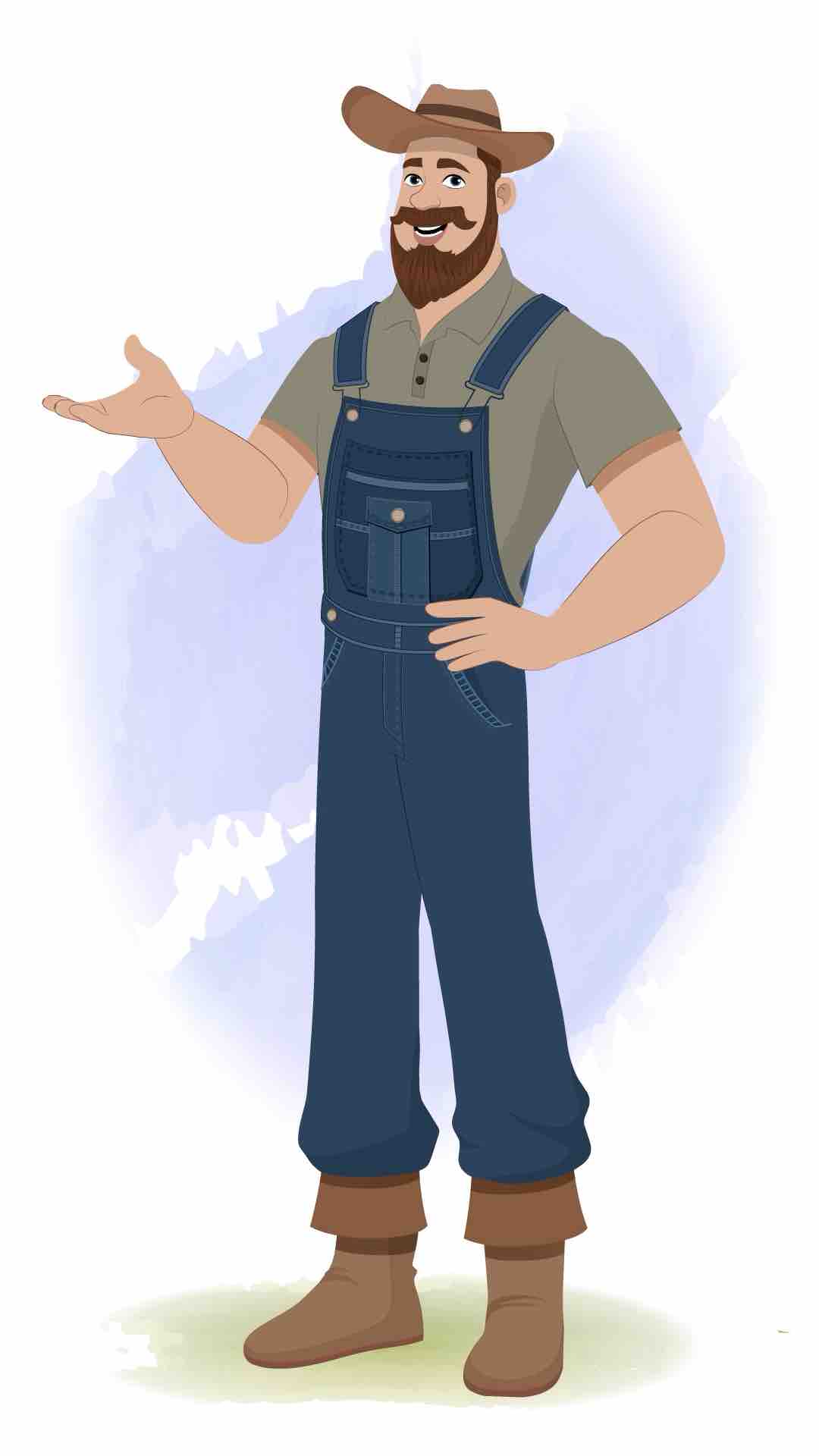 An American farmer talking animated cartoon character aka mr.Joe