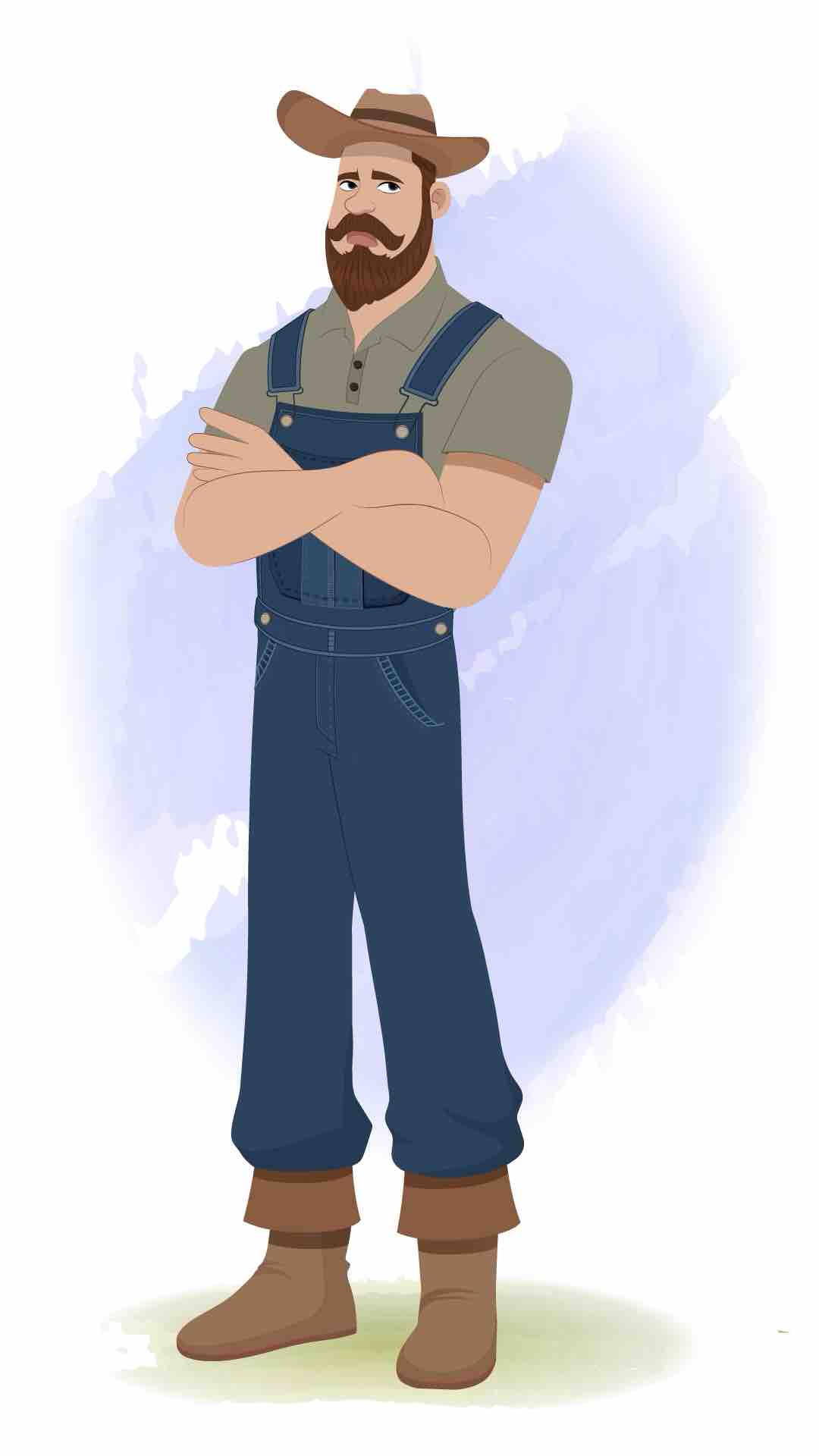 An annoyed American farmer animated cartoon character aka mr.Joe