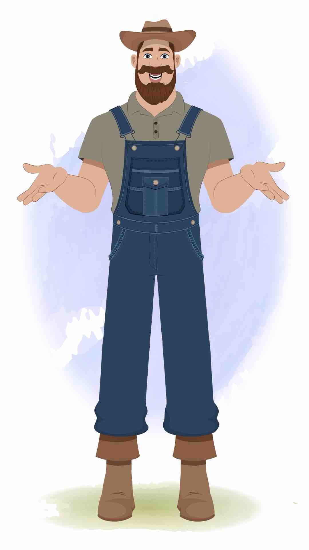 An American farmer talking animated cartoon character aka mr.Joe