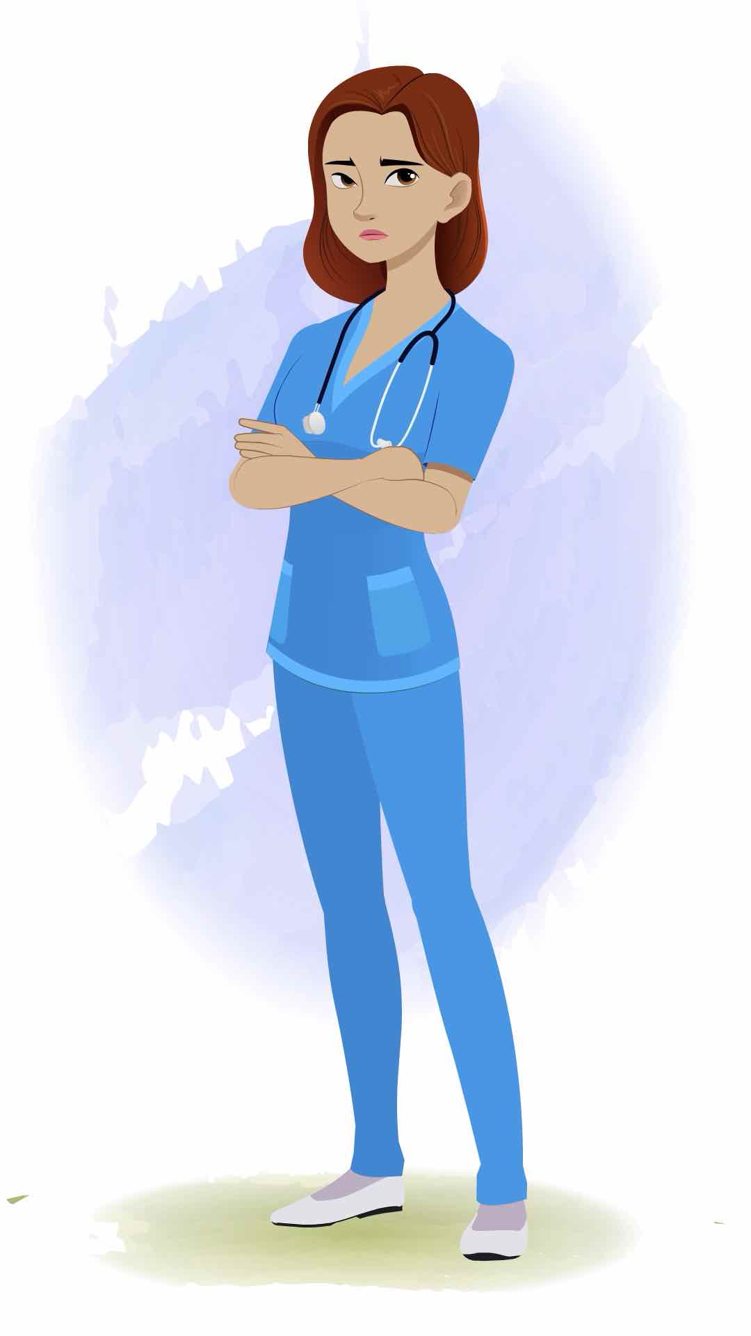 An annoyed female nurse animated cartoon character aka miss.teresa