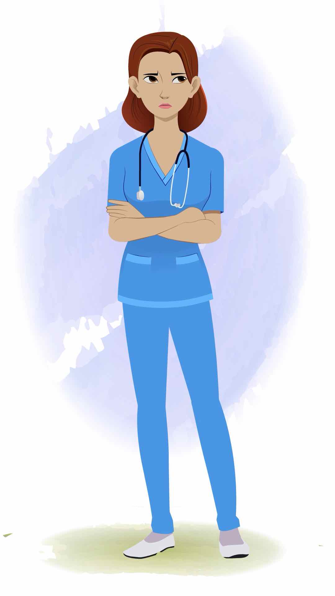 An annoyed female nurse animated cartoon character aka miss.teresa