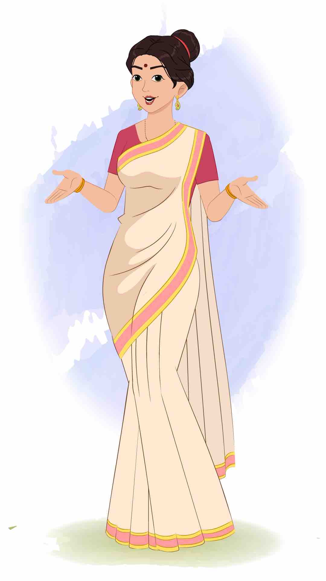 A beautiful Indian woman talking animated cartoon character aka shristi