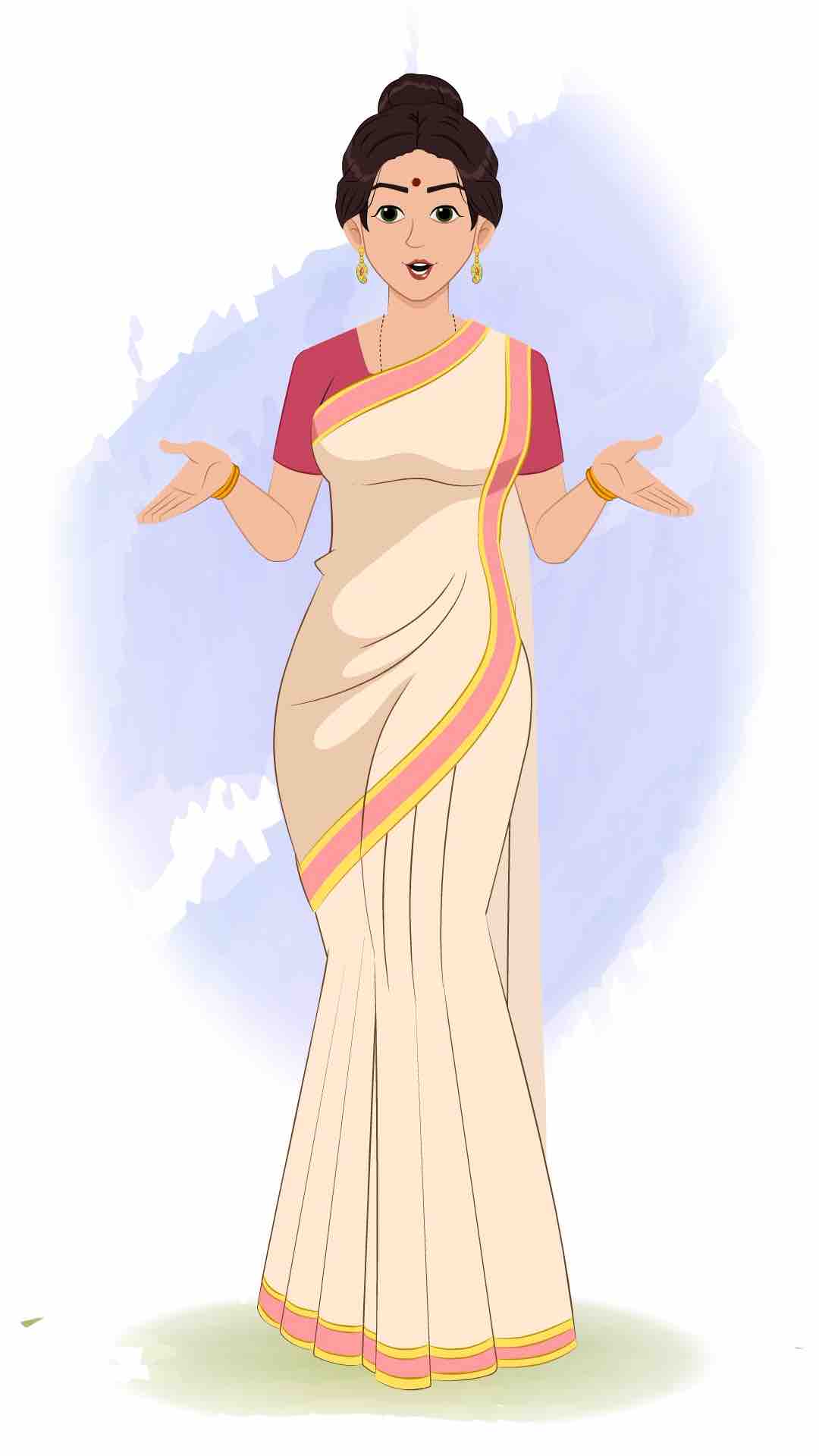 A beautiful Indian woman talking animated cartoon character aka shristi