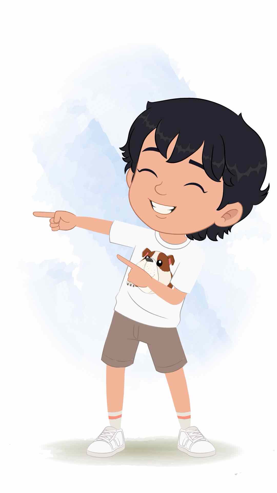 A cool boy dancing animated cartoon character aka min min