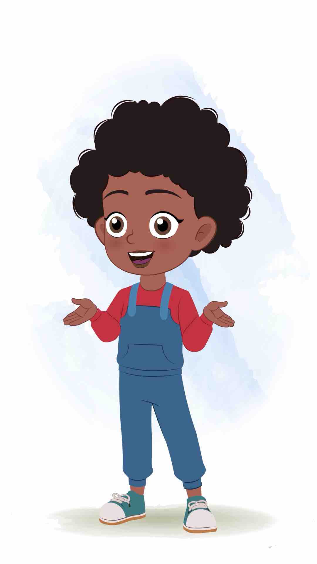 A cute black girl talking animated cartoon character aka jenny