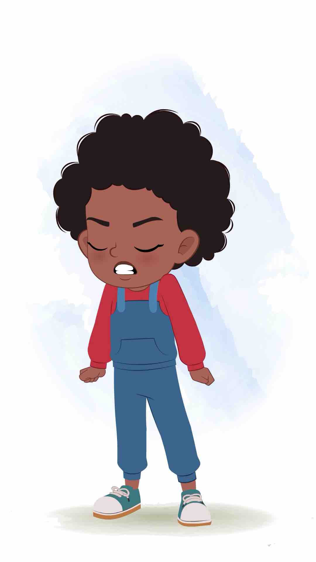 An angry cute black girl animated cartoon character aka jenny