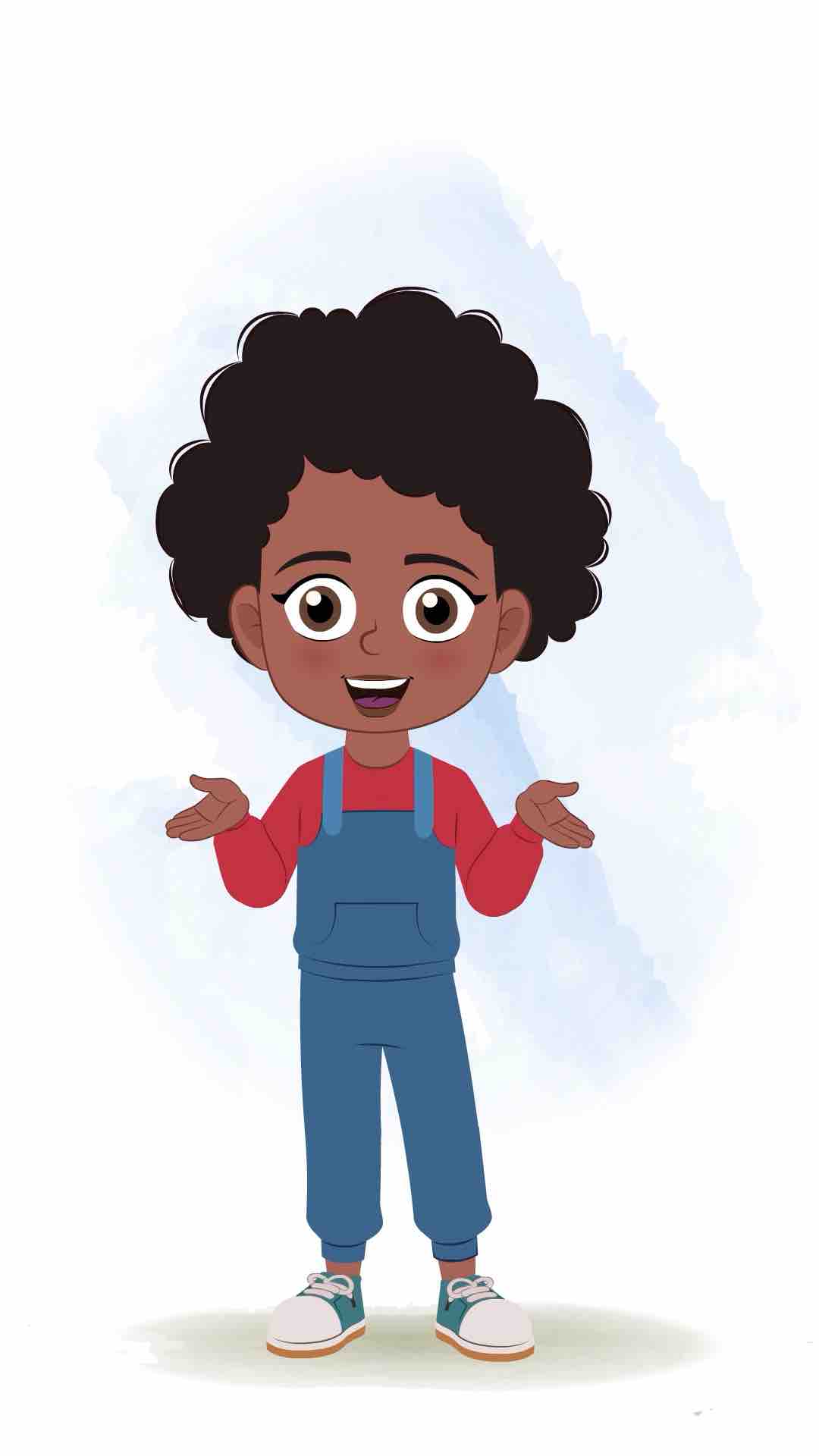 A cute black girl talking animated cartoon character aka jenny