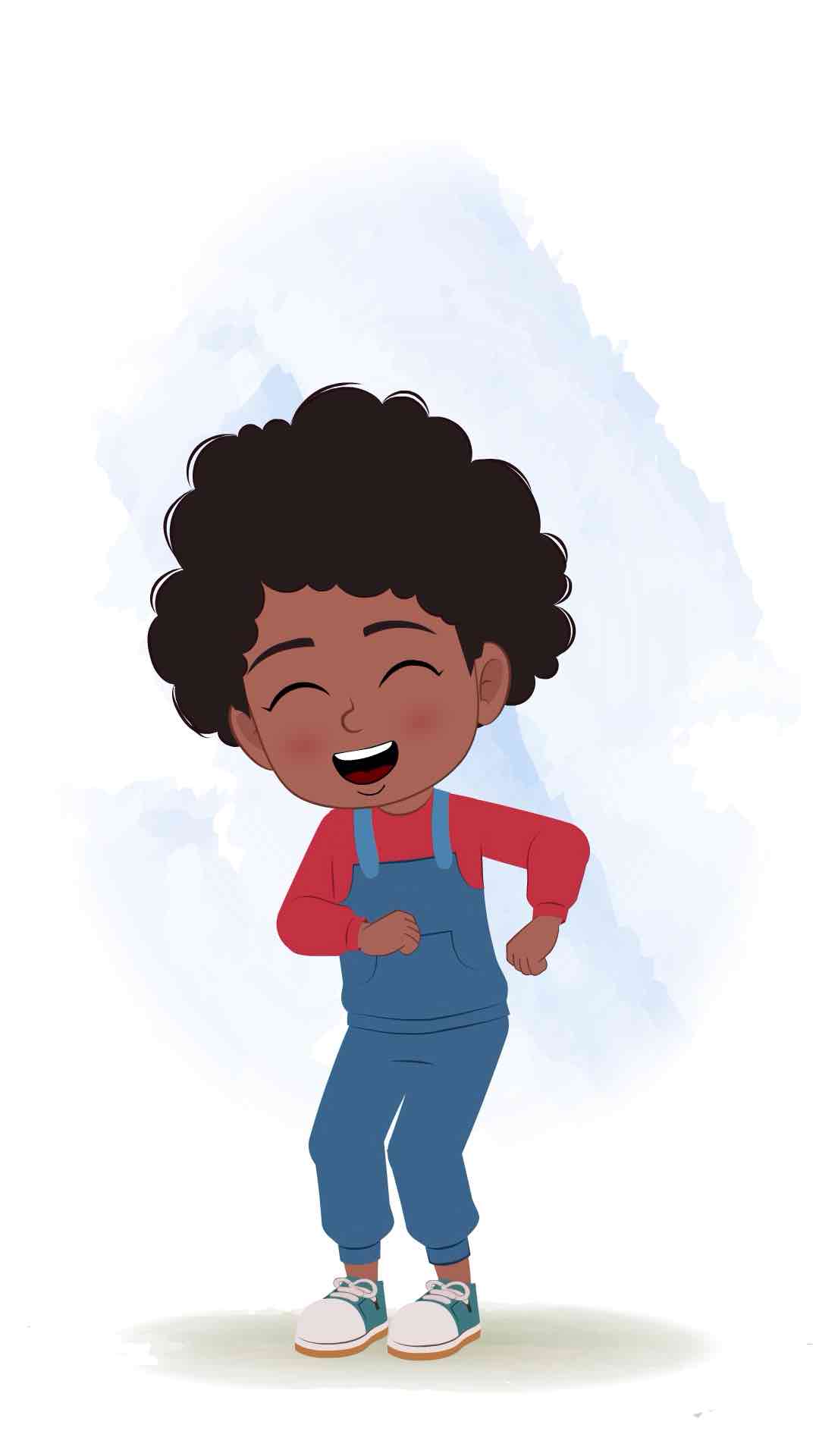 A cute black girl dancing animated cartoon character aka jenny