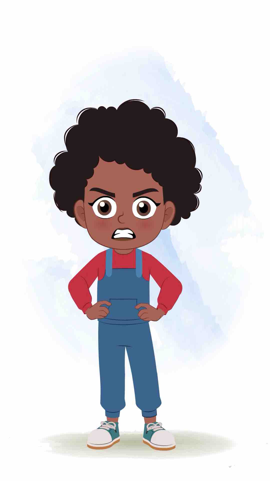 A cute angry black girl animated cartoon character aka jenny