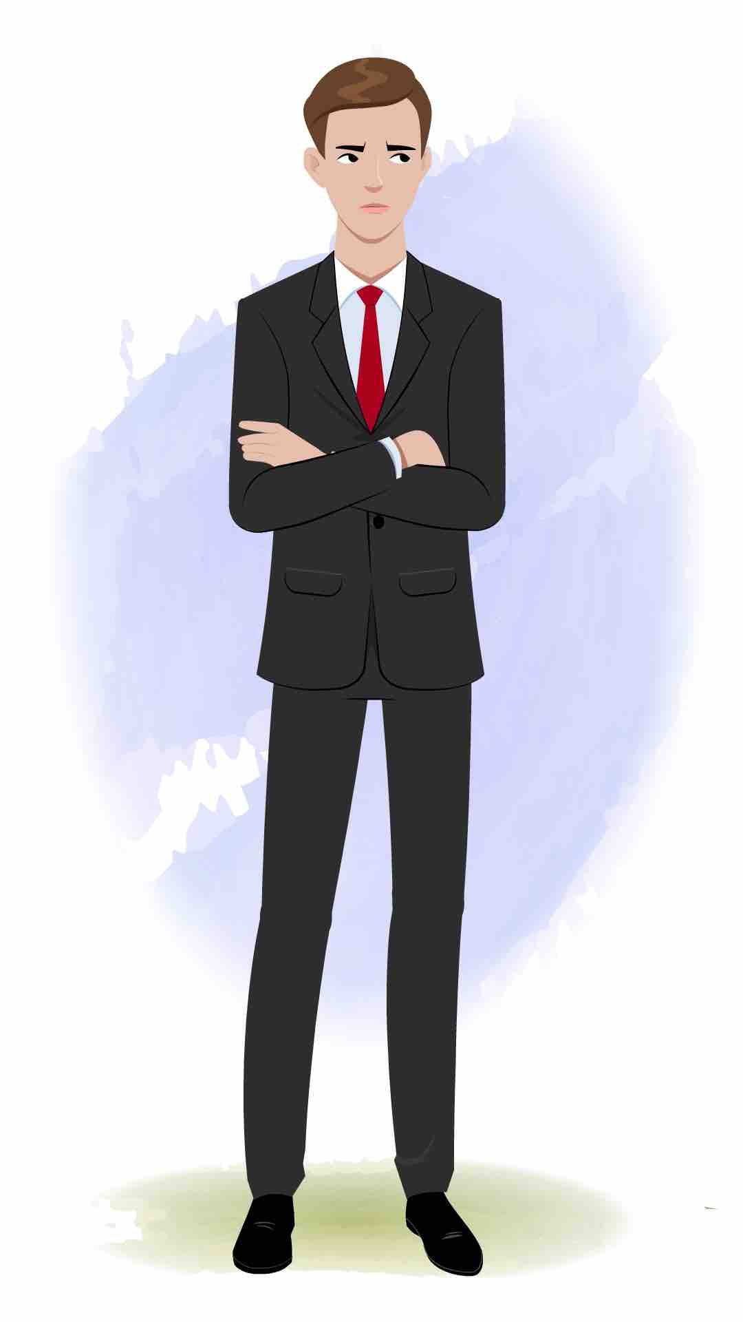 An annoyed Indian businessman animated cartoon character AKA Shrivastav