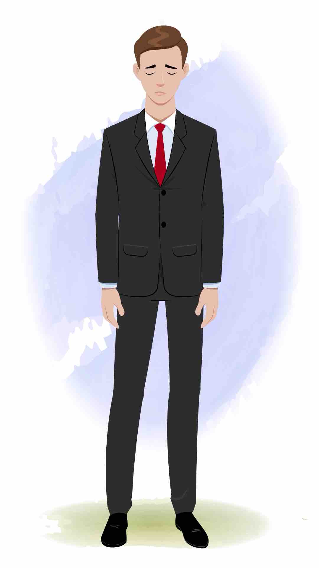 A sad Indian businessman animated cartoon character AKA Shrivastav