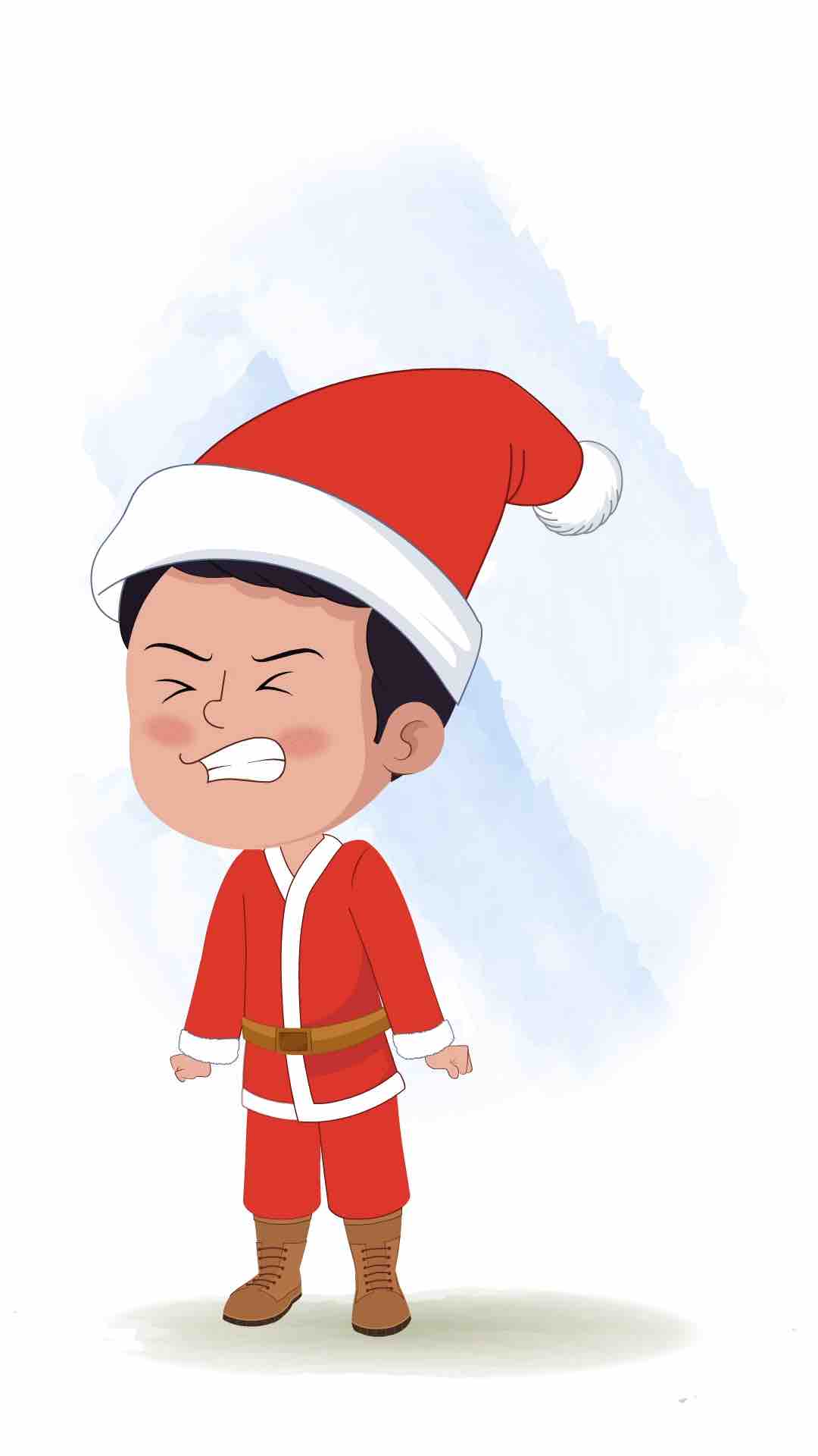 An angry christmas boy animated cartoon character aka tim