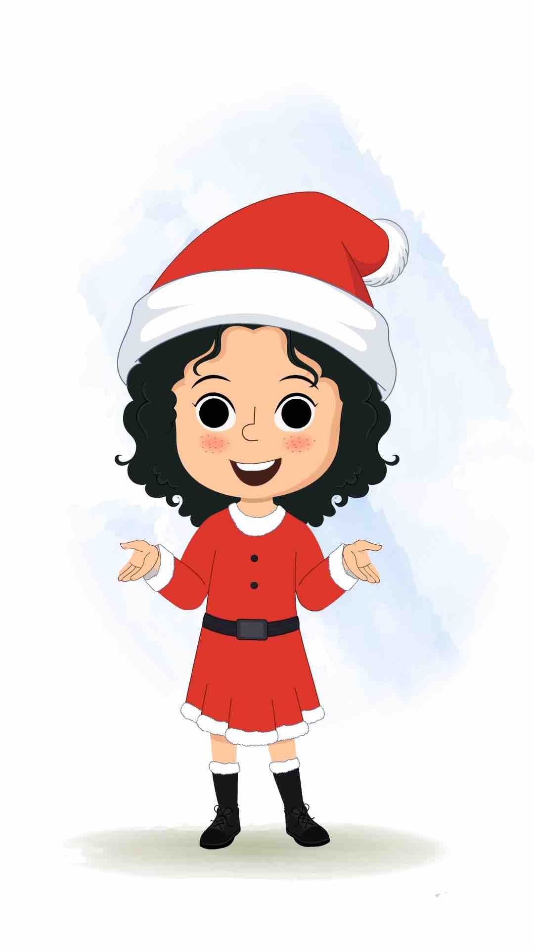 A christmas girl talking animated cartoon character aka tina