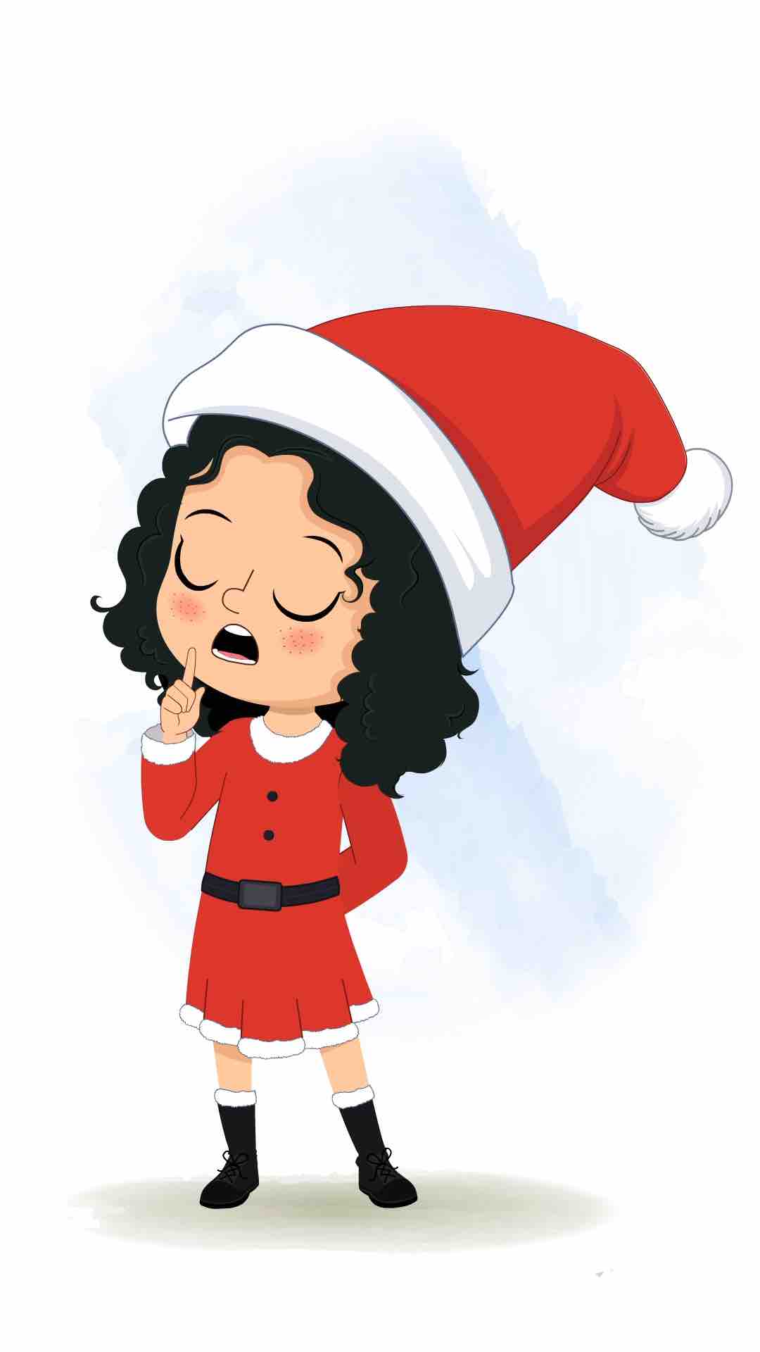 A christmas girl saying no animated cartoon character aka tina