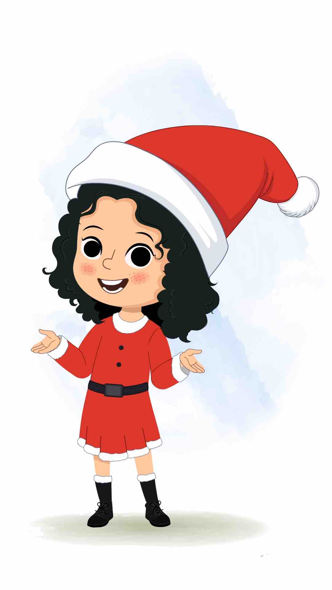 A christmas girl talking animated cartoon character aka tina