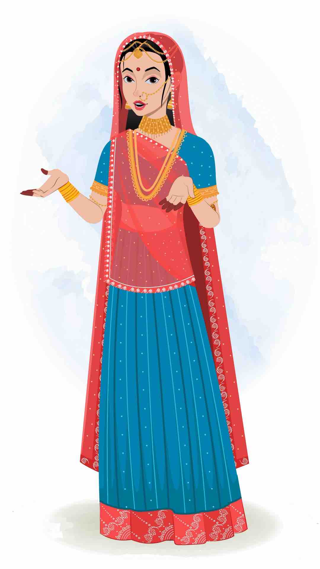 An Indian queen talking animated cartoon character aka swarlata