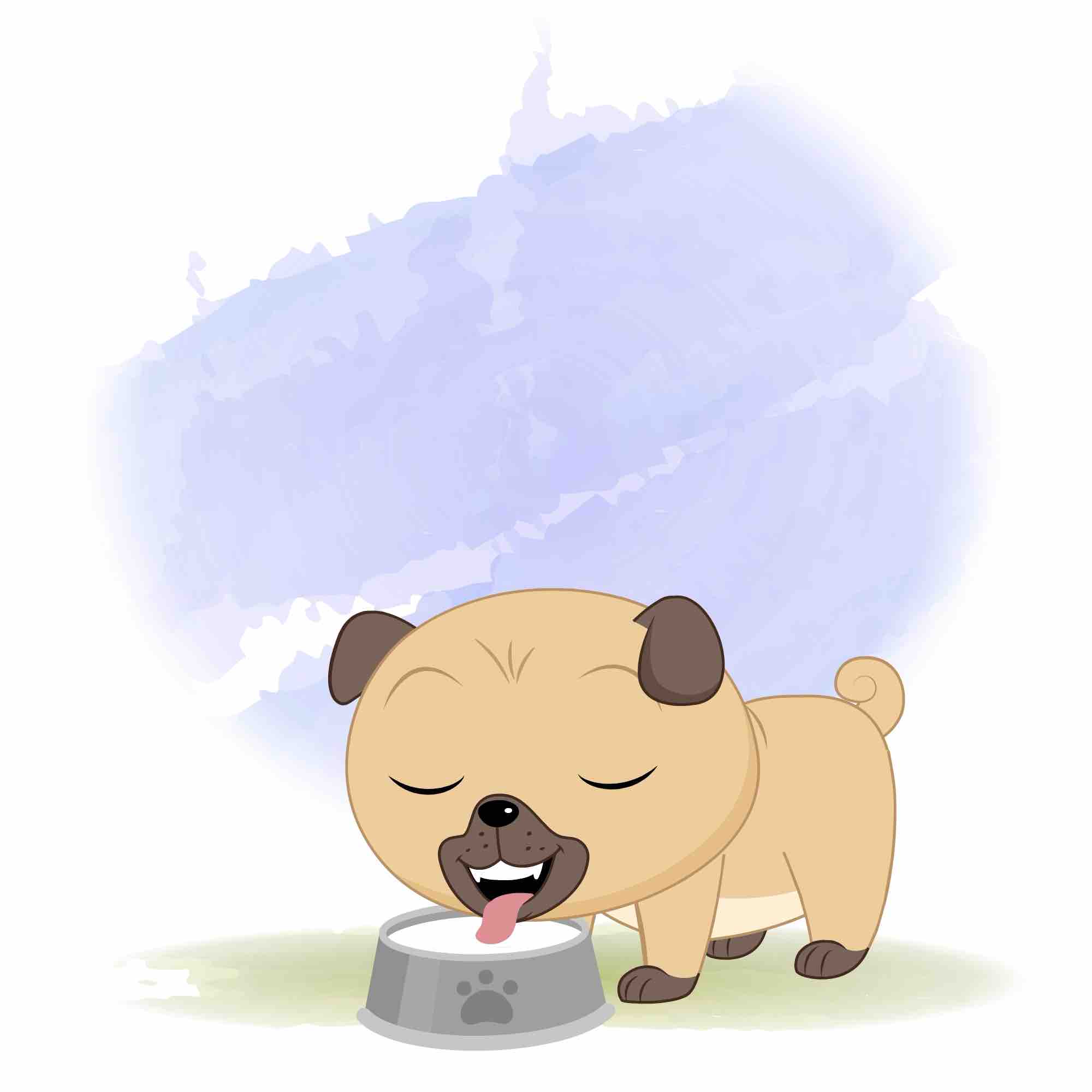 A little dog drinking milk animated cartoon character aka duffy the dog