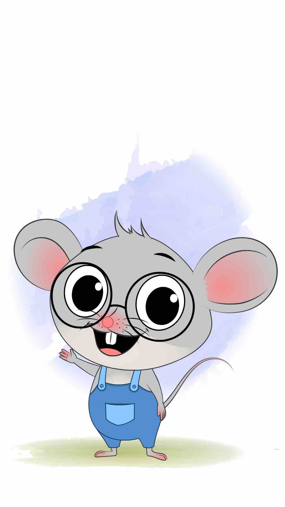 A cute mouse saying hello animated cartoon character aka miles the mouse