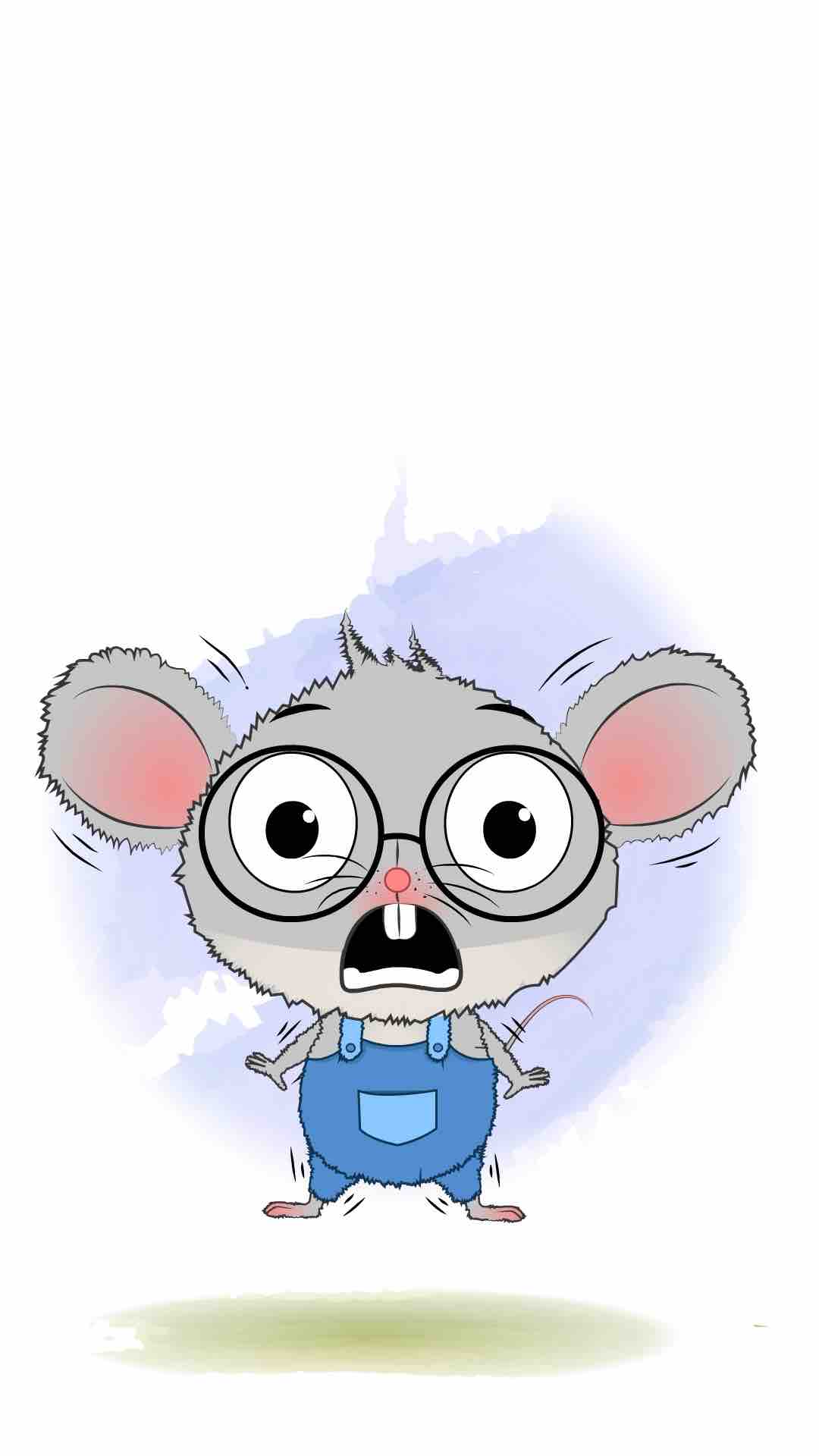 A scared mouse animated cartoon character aka miles the mouse