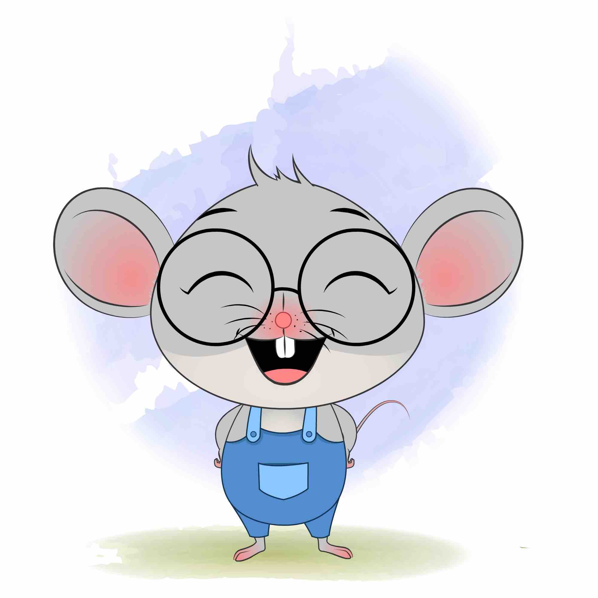 A cute mouse laughing animated cartoon character aka miles the mouse