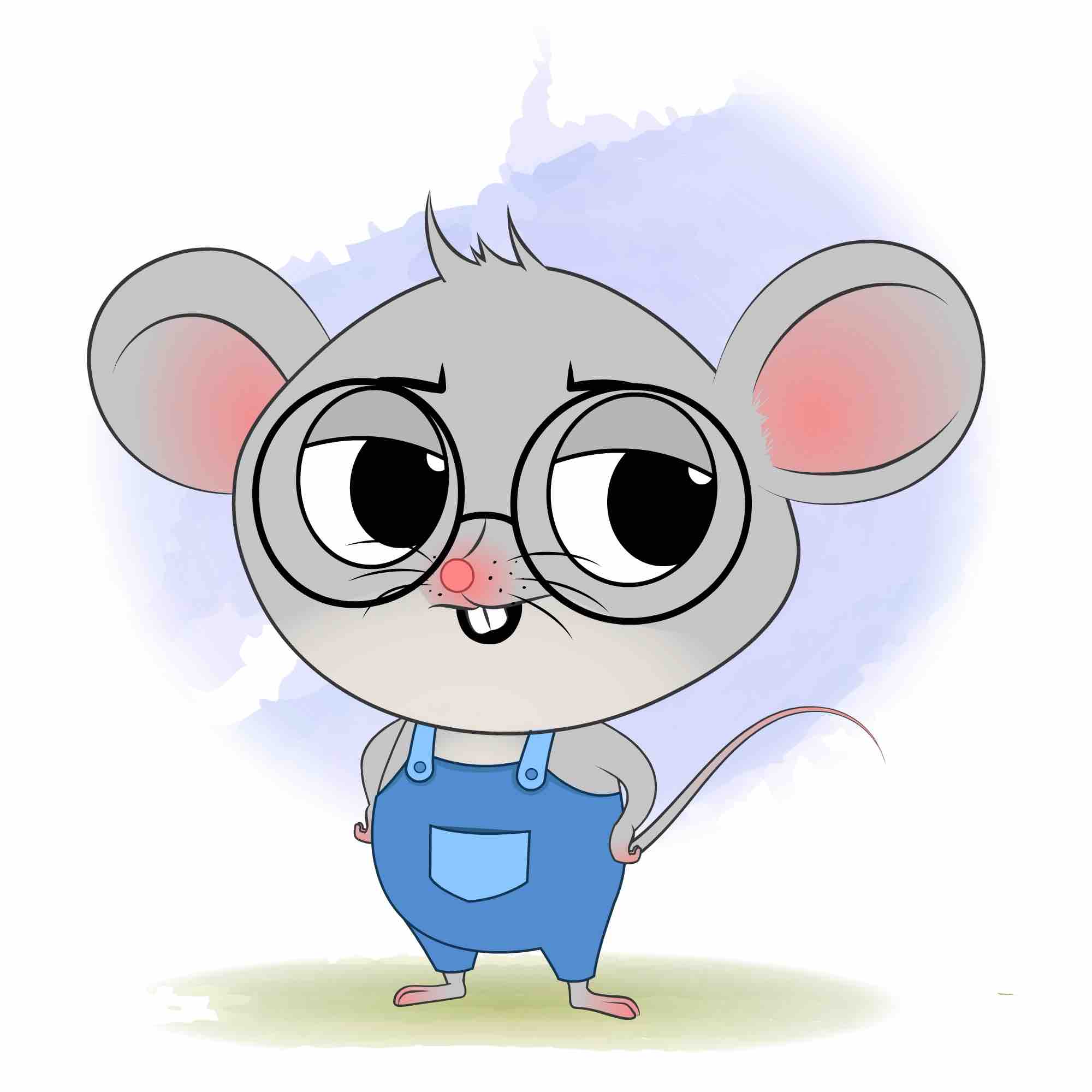 An annoyed cute mouse animated cartoon character aka miles the mouse