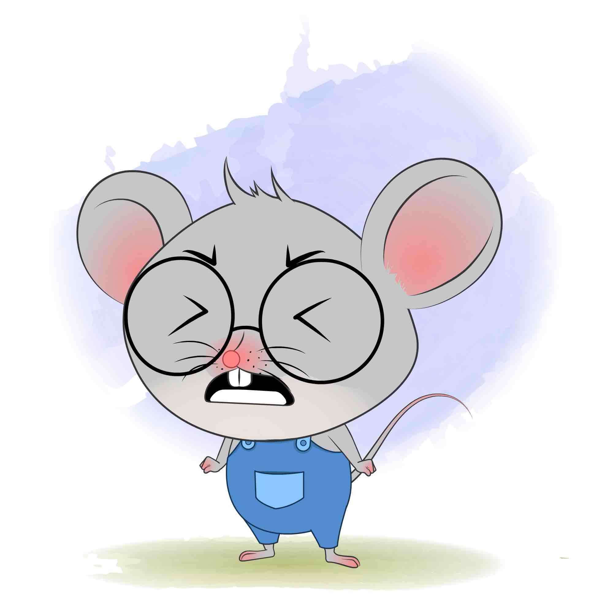 An angry cute mouse animated cartoon character aka miles the mouse