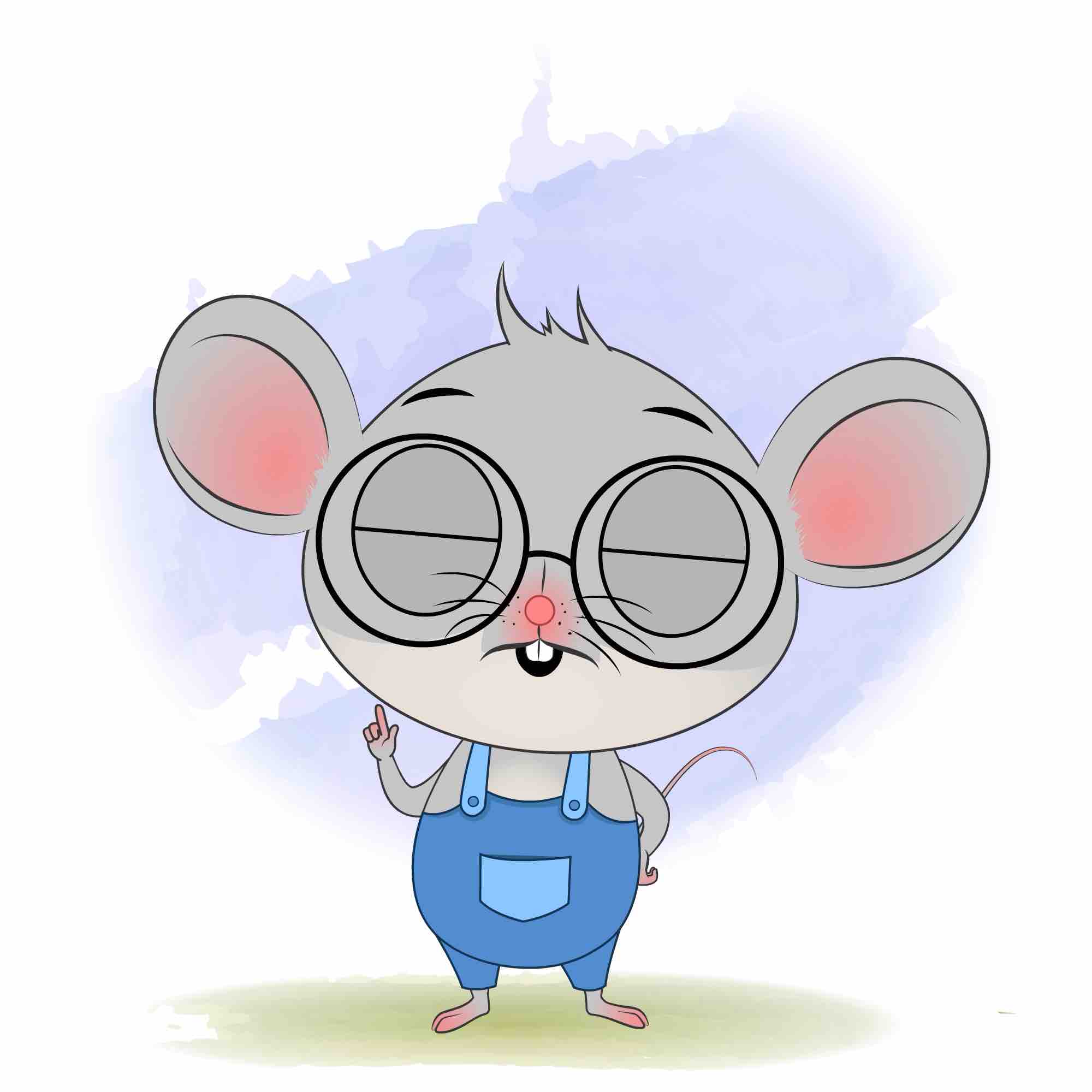 A cute mouse saying no animated cartoon character aka miles the mouse