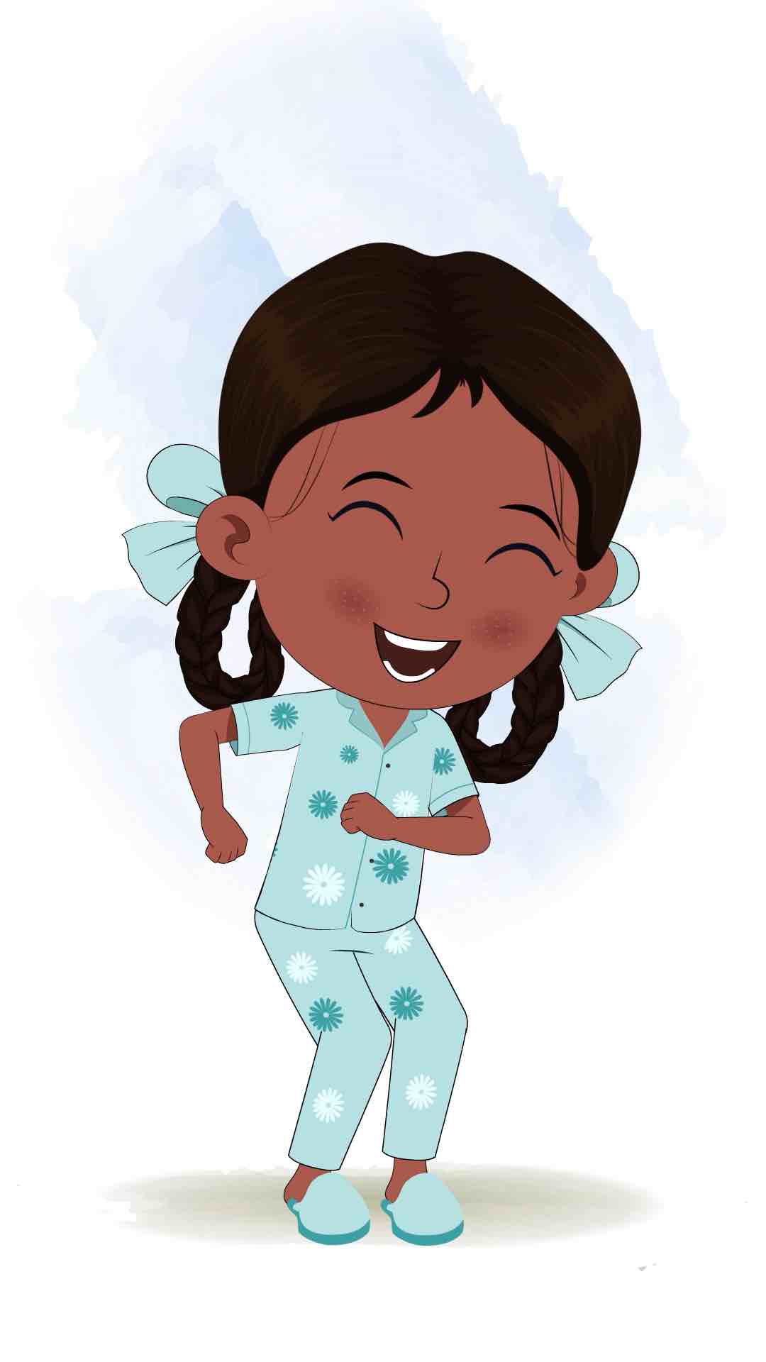 A little Indian girl dancing animated cartoon character aka kaya