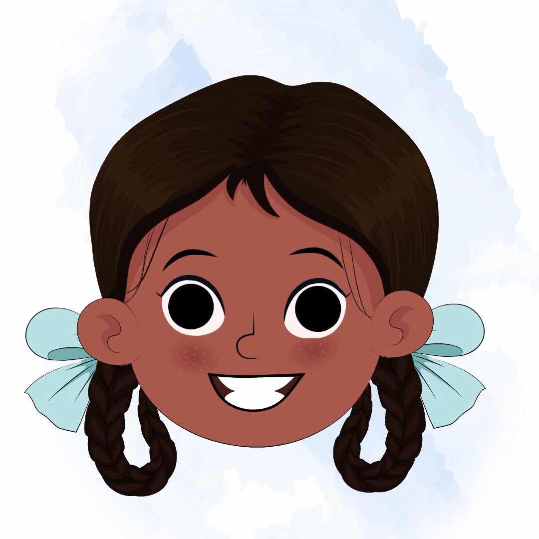 little Indian girl animated cartoon face with different facial expressions aka kaya